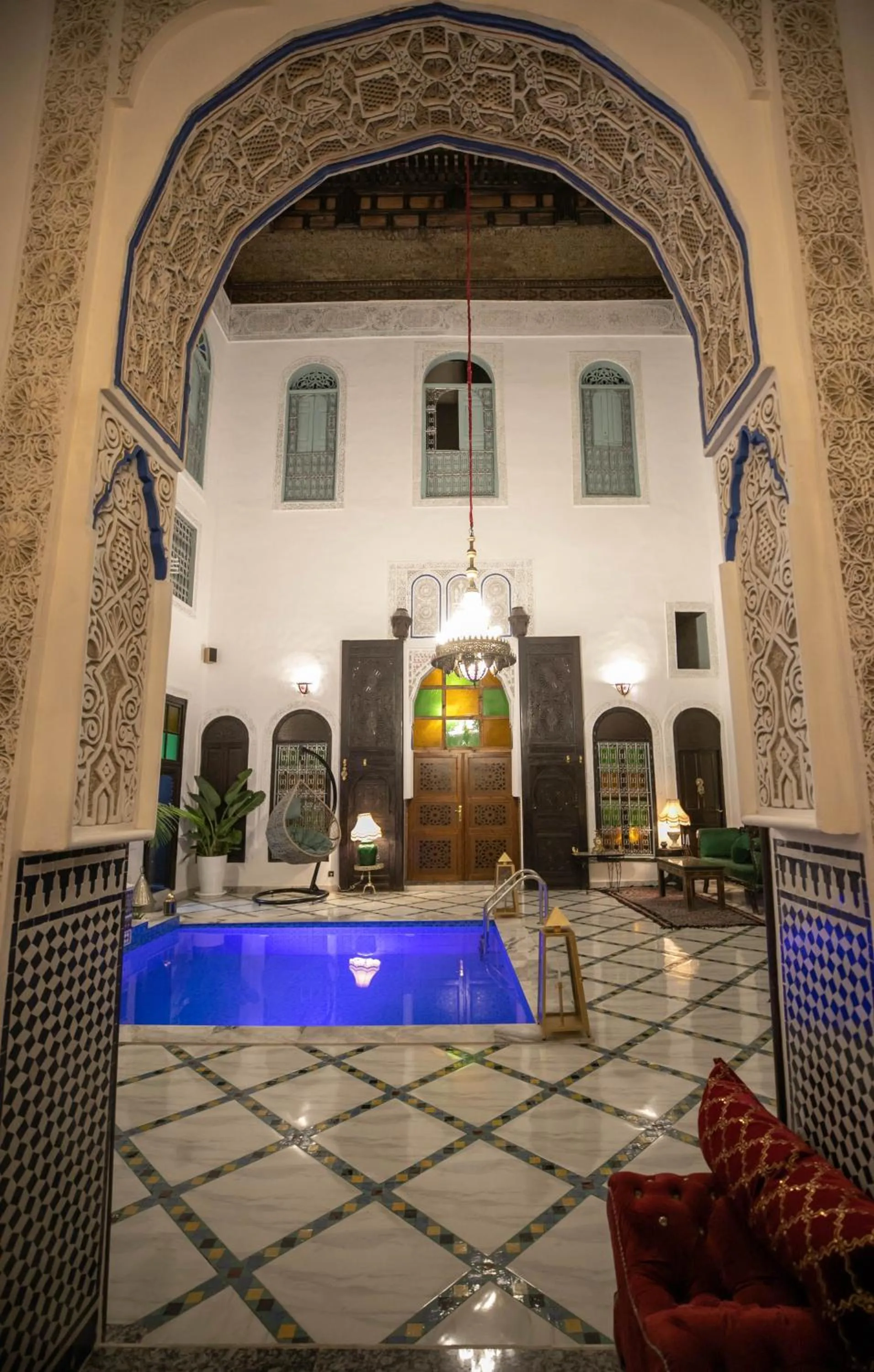 Pool view in Palais Chahd Luxury