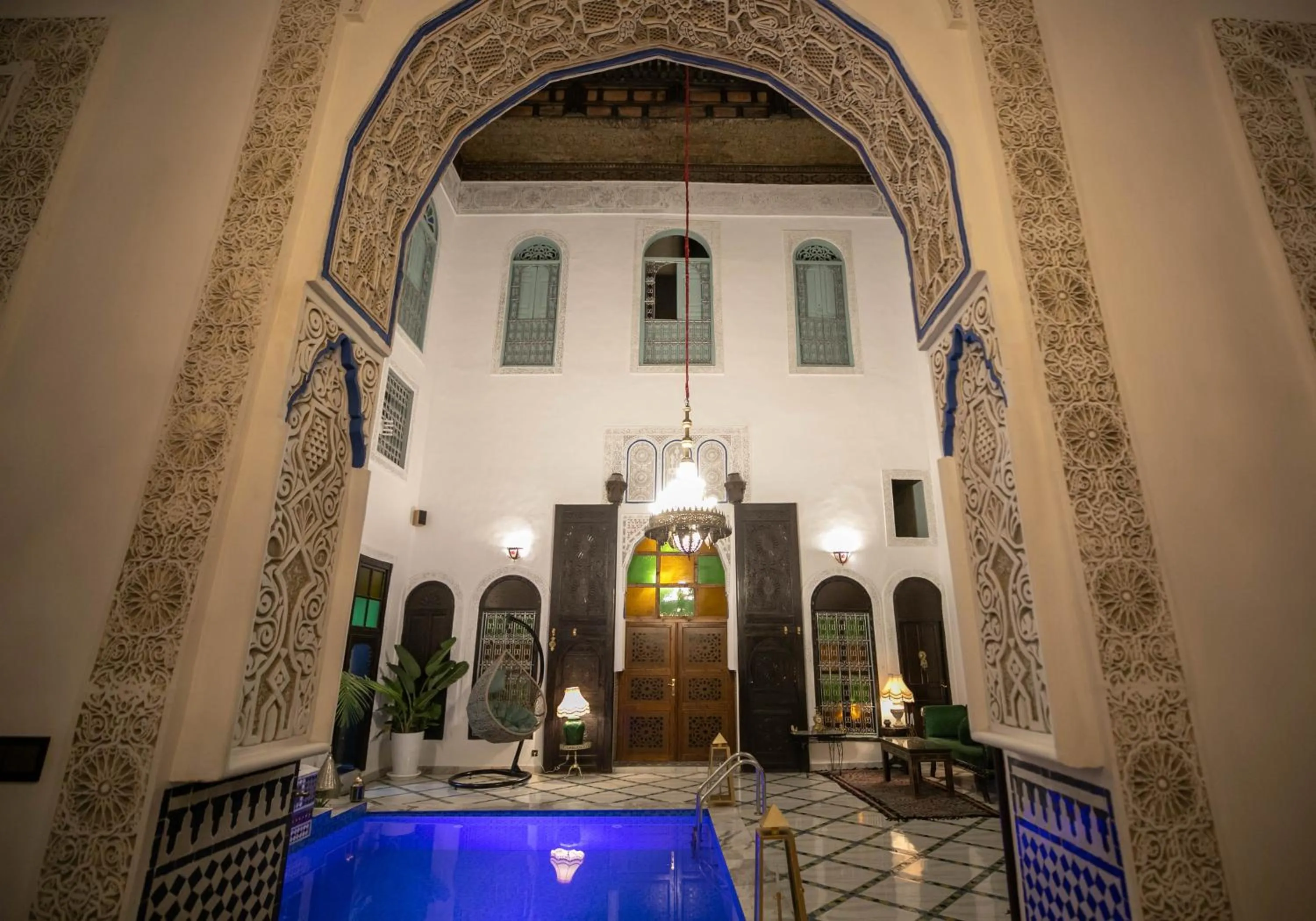 Pool view in Palais Chahd Luxury