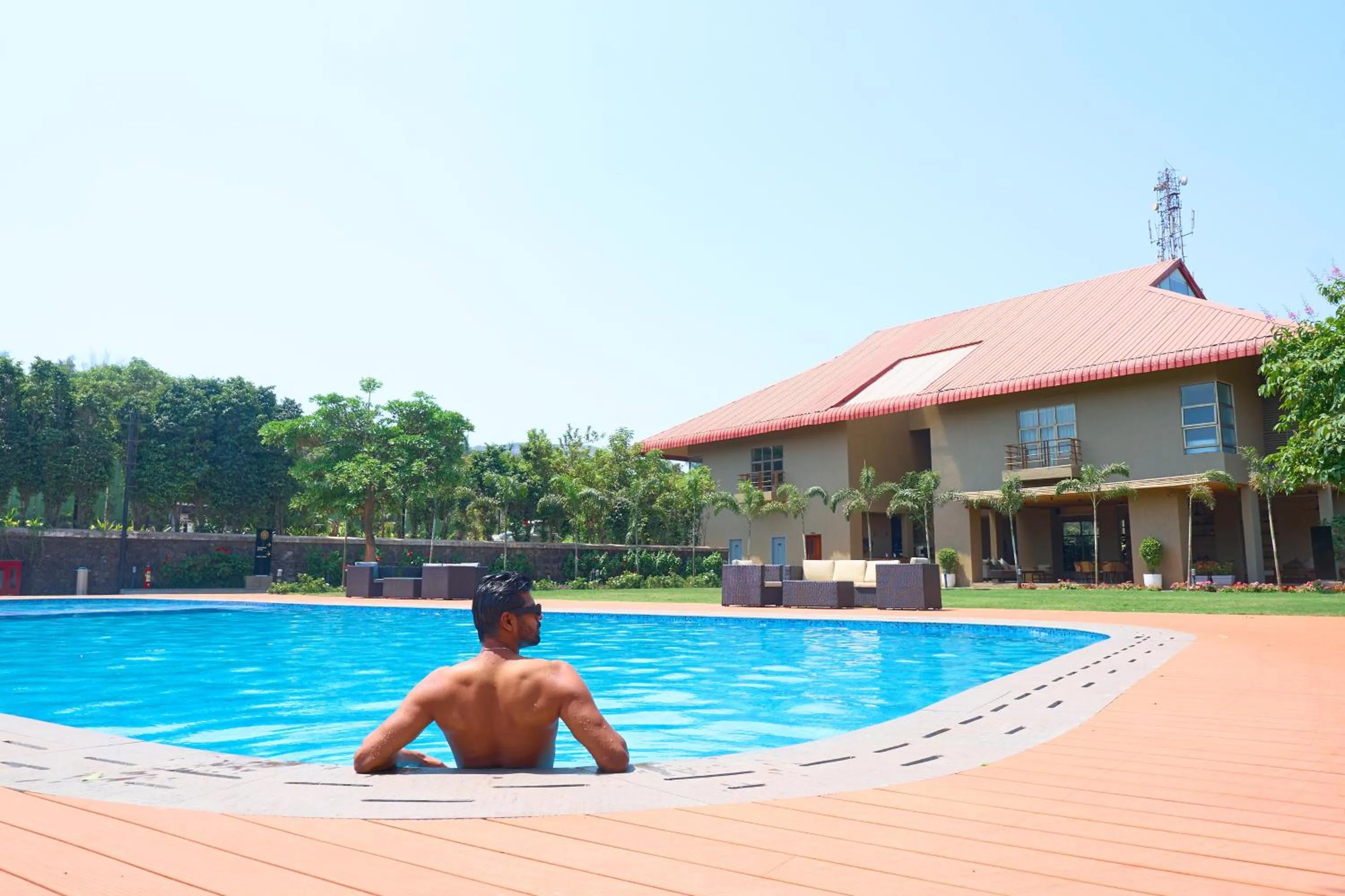 Swimming pool in Ikshana Resort and Spa, Khandala