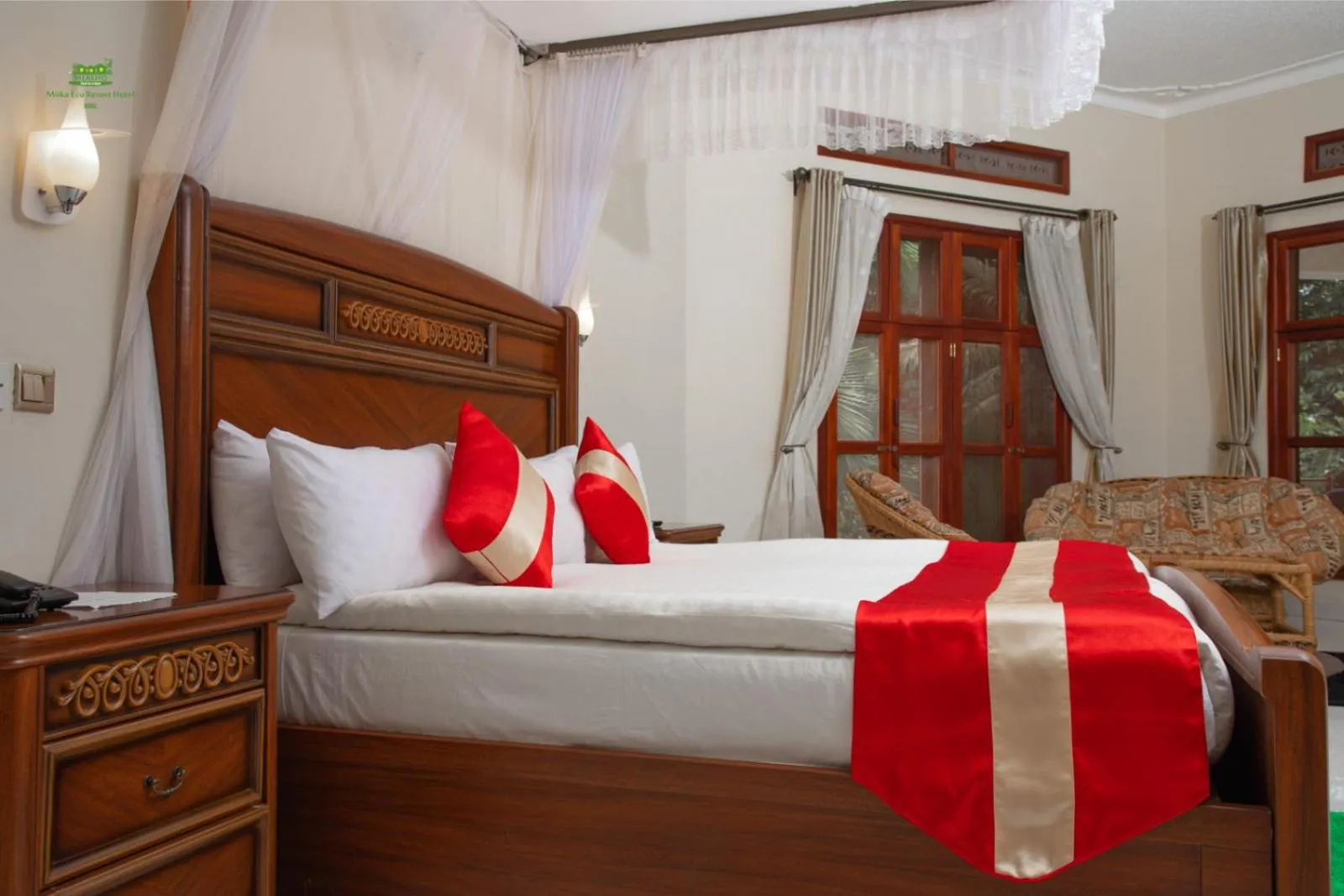 Bed in Miika Eco Resort Hotel