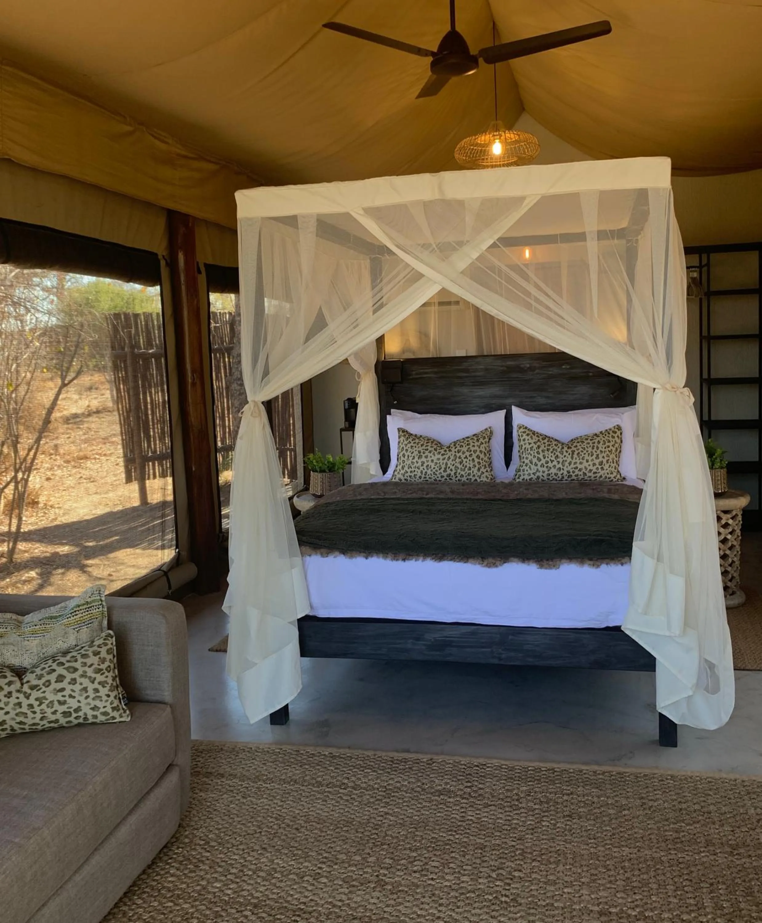 Bed in Sausage Tree Safari Camp