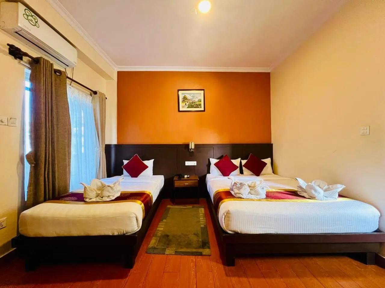 Bed in Hotel Eco Tree Pokhara