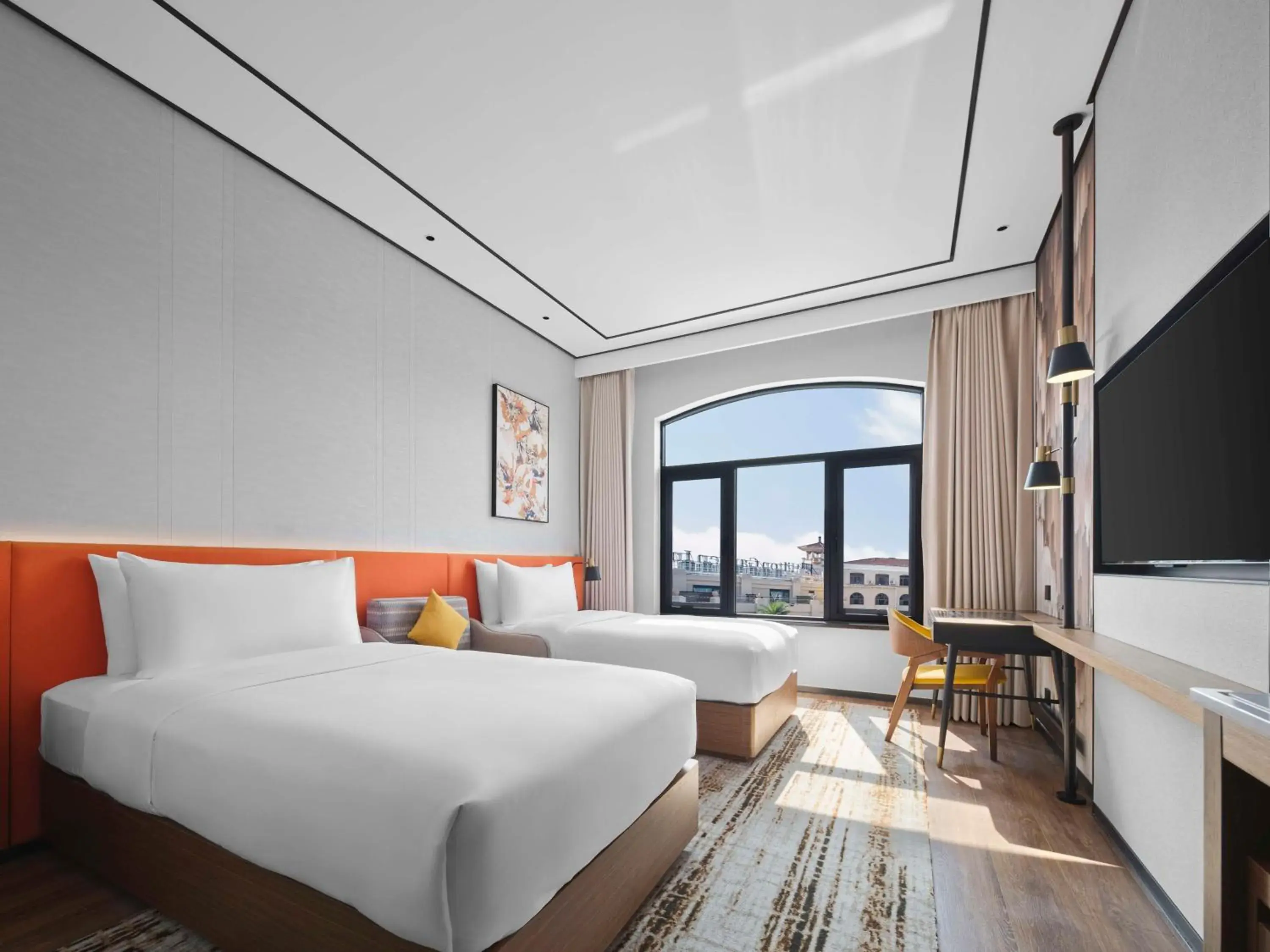 Bed in Hilton Garden Inn Huizhou North Railway Station Bed in Hilton Garden Inn Huizhou North Railway Station