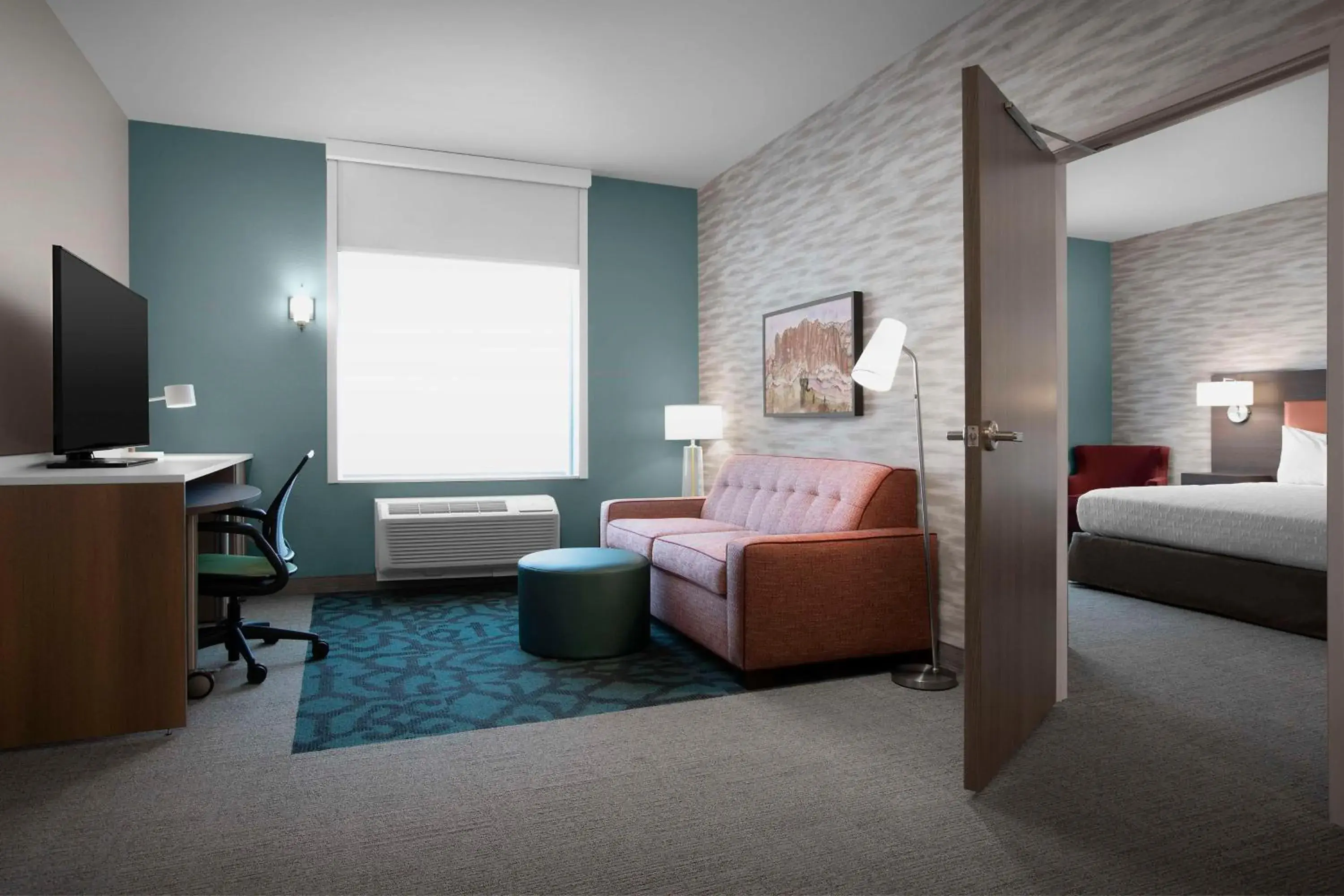 Living room, Bed in Home2 Suites By Hilton Phoenix North Happy Valley Living room, Bed in Home2 Suites By Hilton Phoenix North Happy Valley