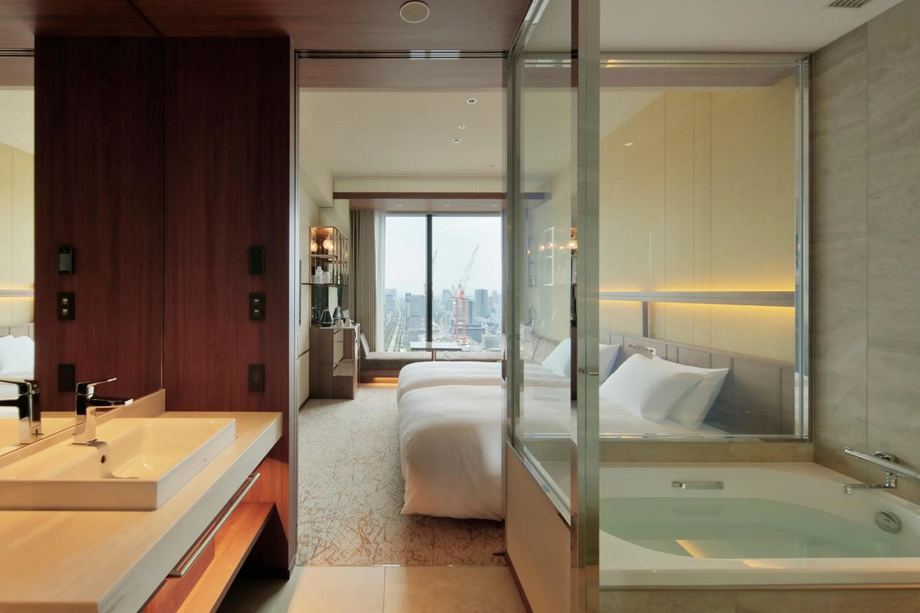 View (from property/room), Bed in Candeo Hotels Osaka The Tower