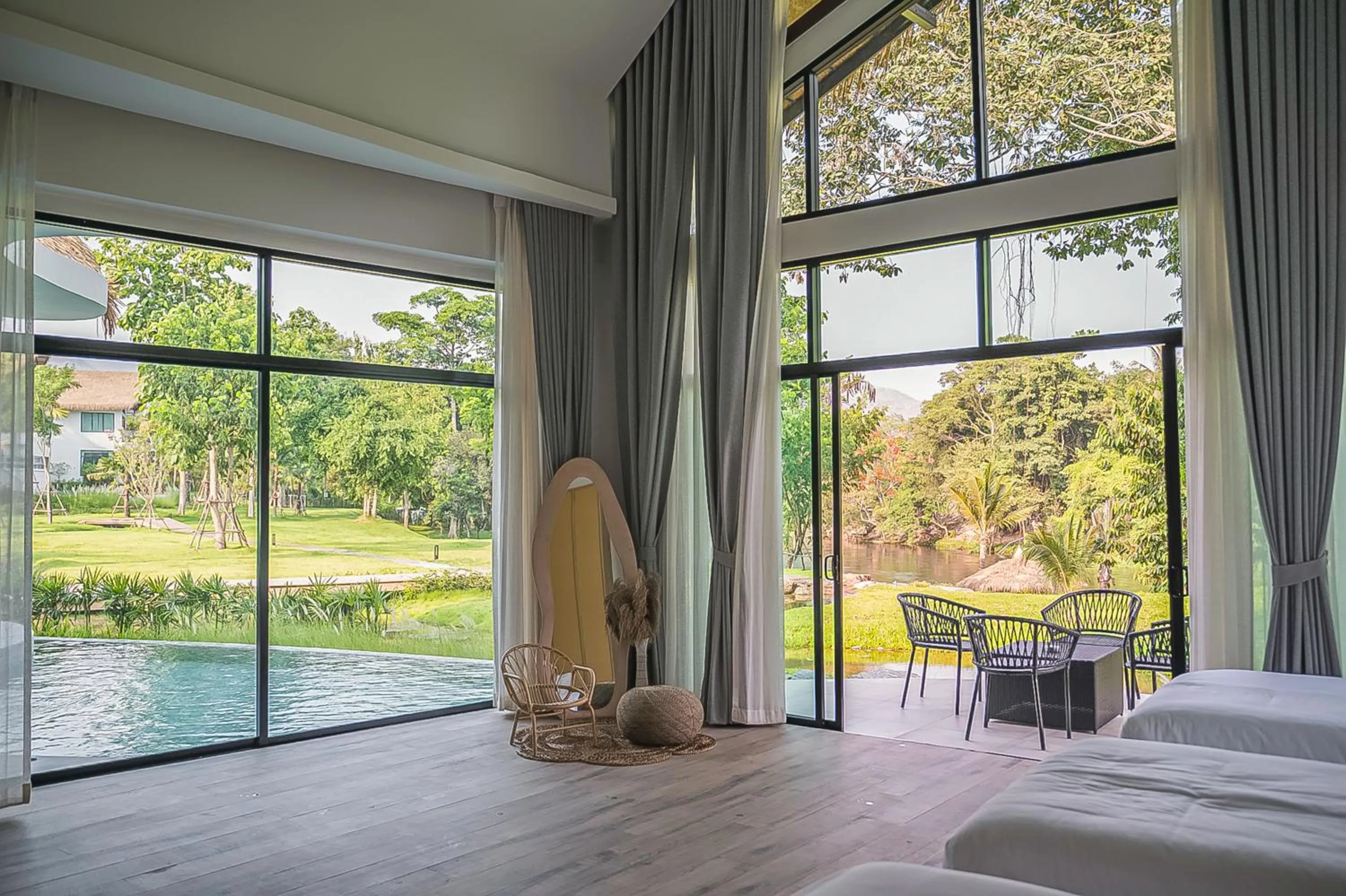 View (from property/room), Bed in Villa De Leaf River Kaeng Krachan