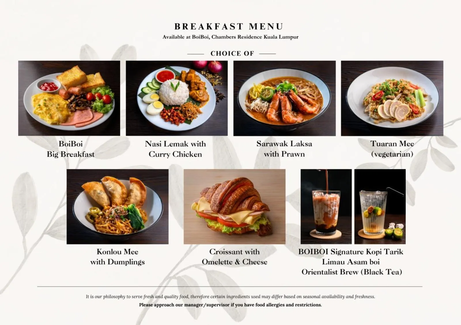 Breakfast in Chambers Signature Suites, Kuala Lumpur