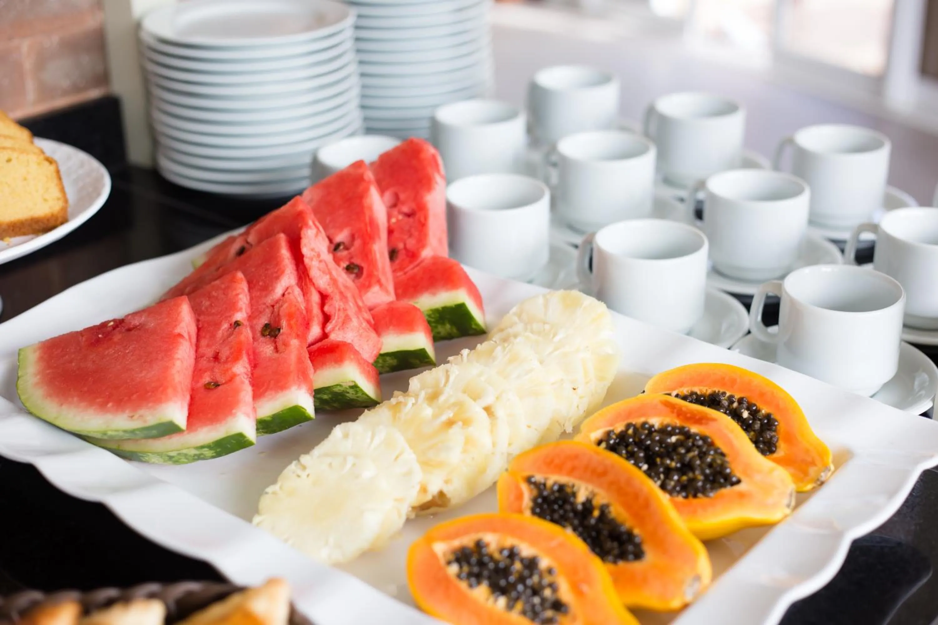 Buffet breakfast in Hotel Pousada do Bosque