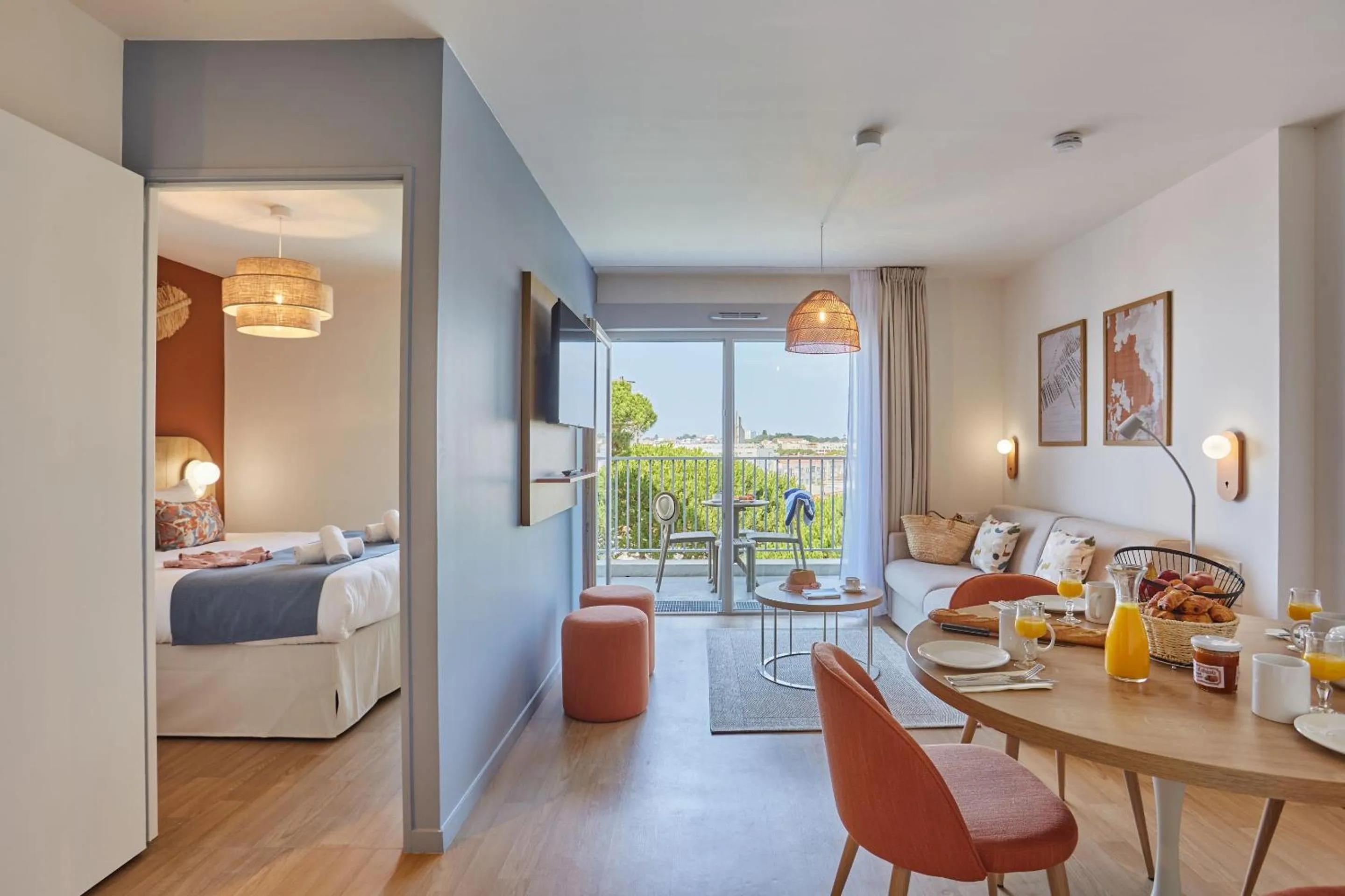 Seating area, Bed in Résidence Odalys L'Orée du Parc