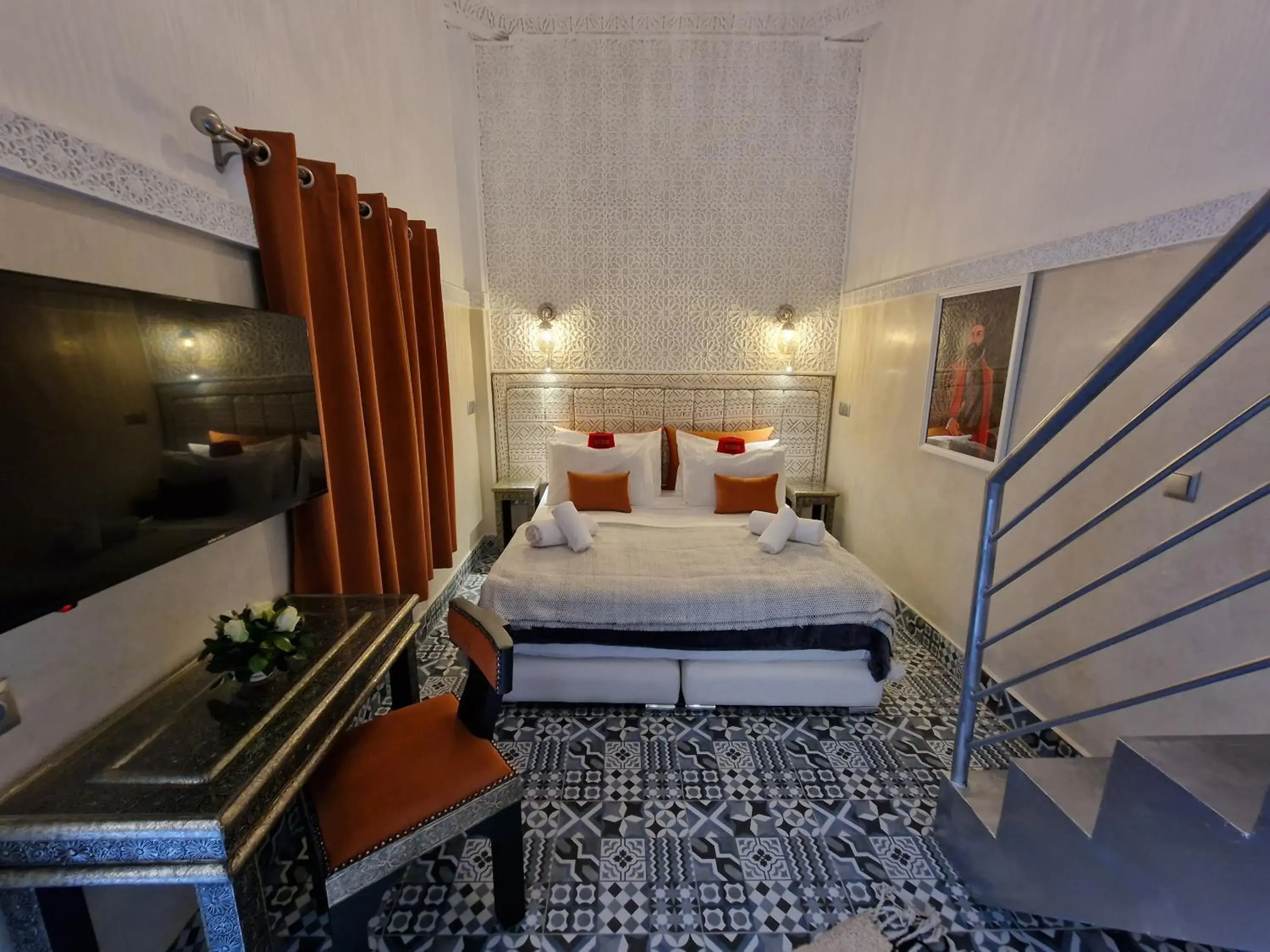 Bedroom in Riad Explore - Marrakech Medina Boutique Guest House Bedroom in Riad Explore - Marrakech Medina Boutique Guest House