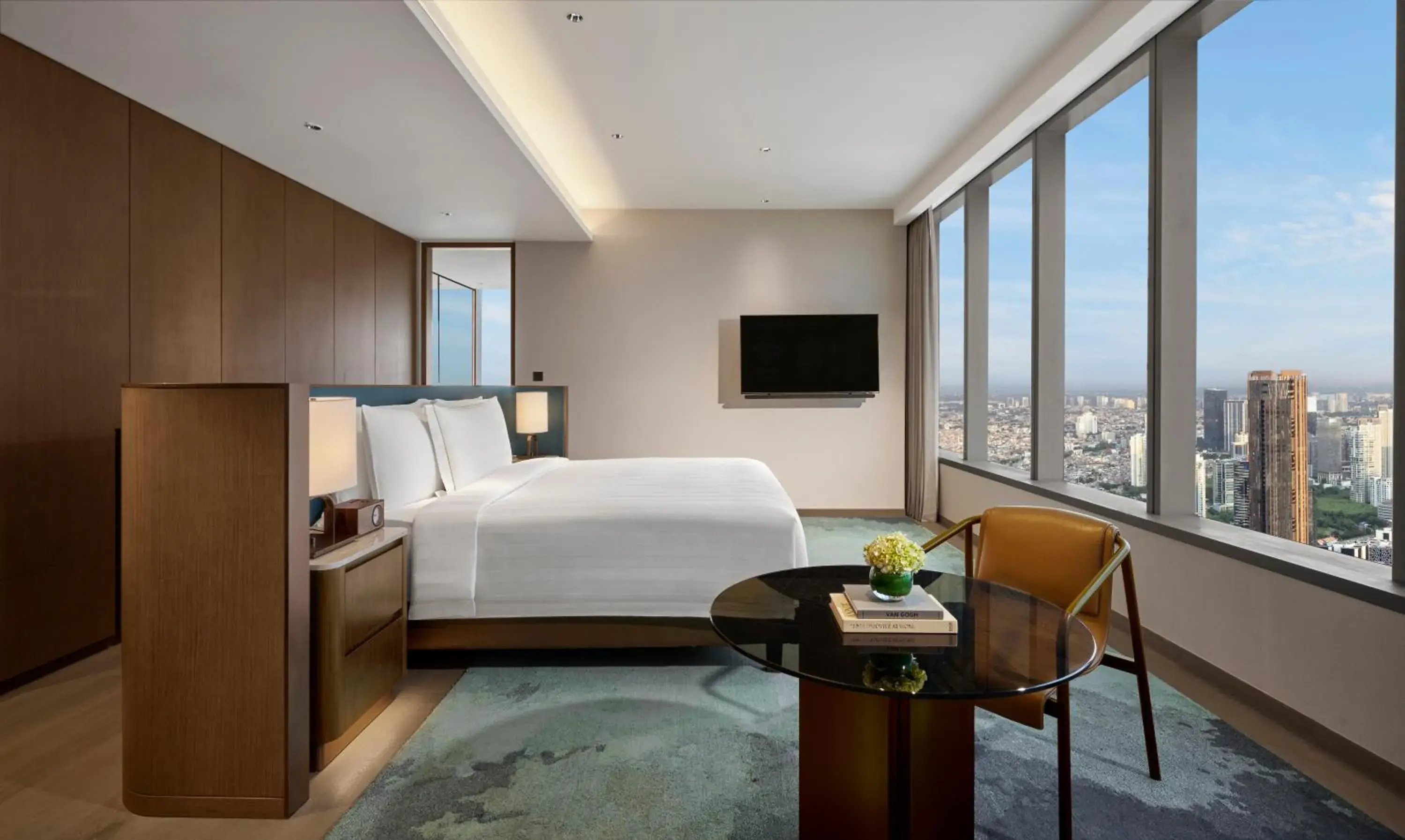 View (from property/room), Bed in Pan Pacific Jakarta View (from property/room), Bed in Pan Pacific Jakarta