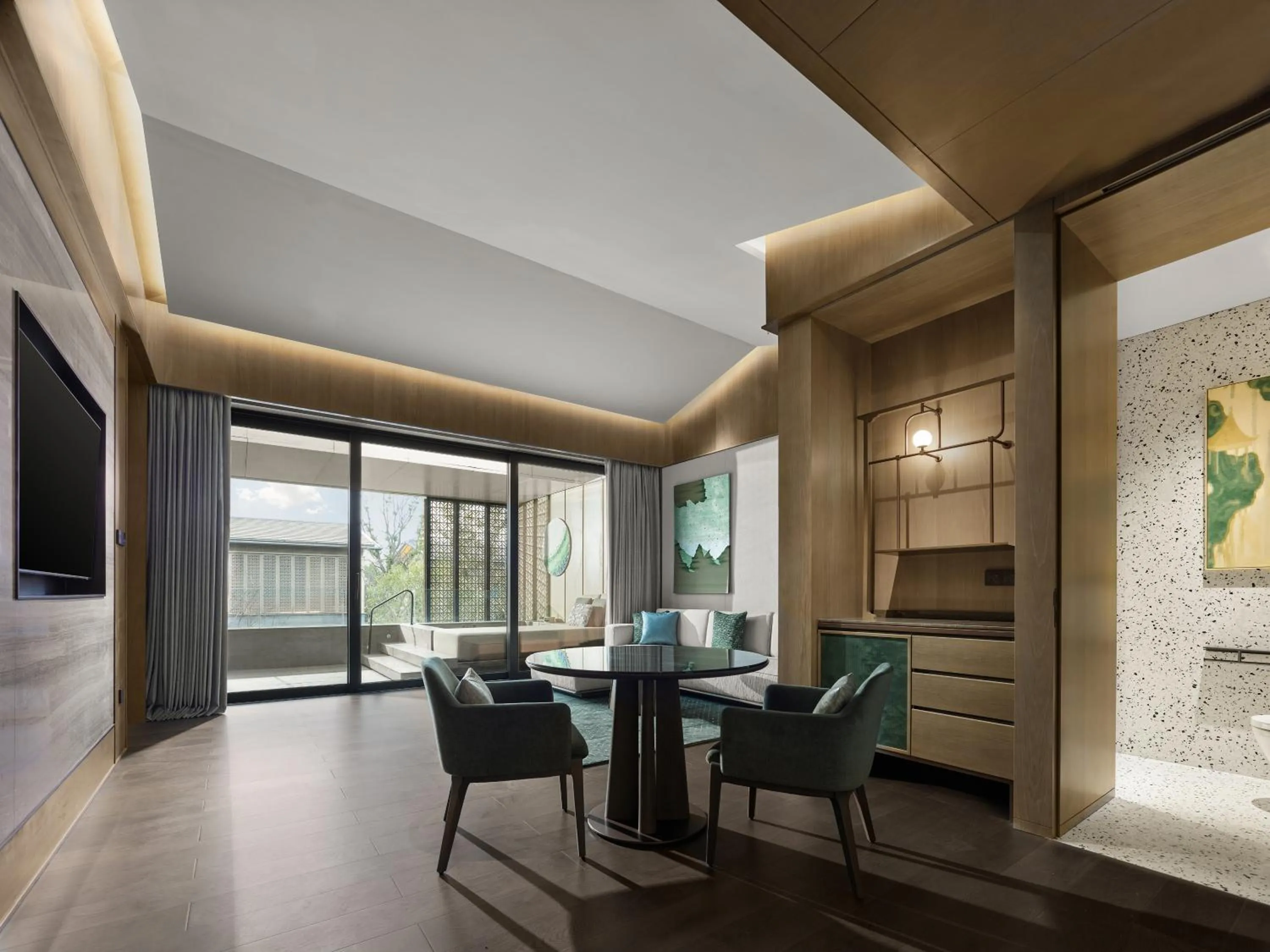 Living room in Banyan Tree Suzhou Shishan