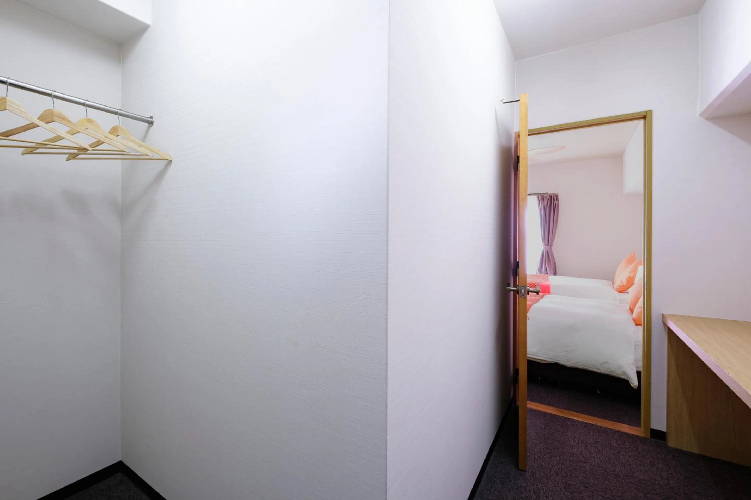 wardrobe, Bed in Miyazaki Mango Hotel