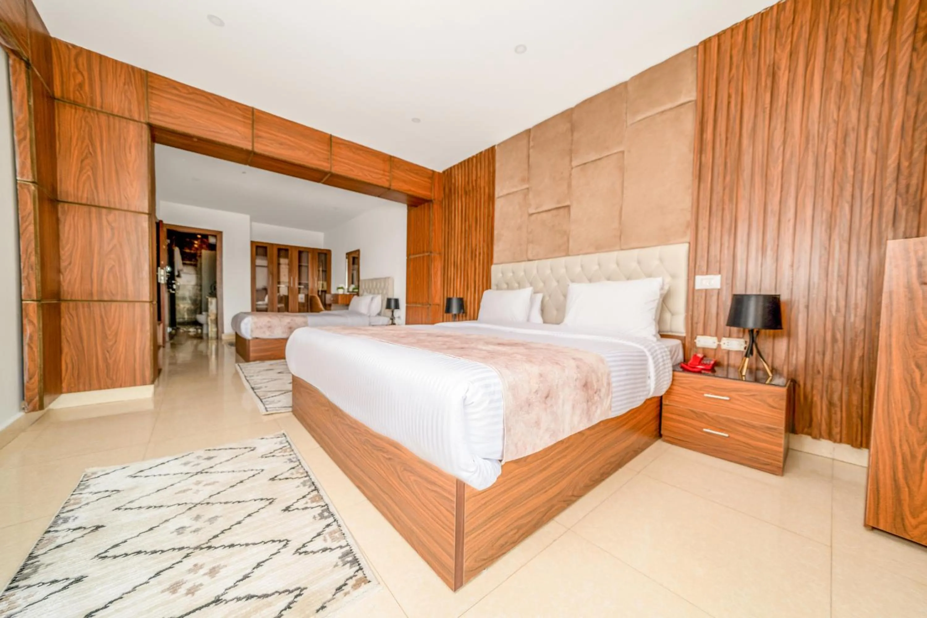 Bed in King Pyramids View Hotel