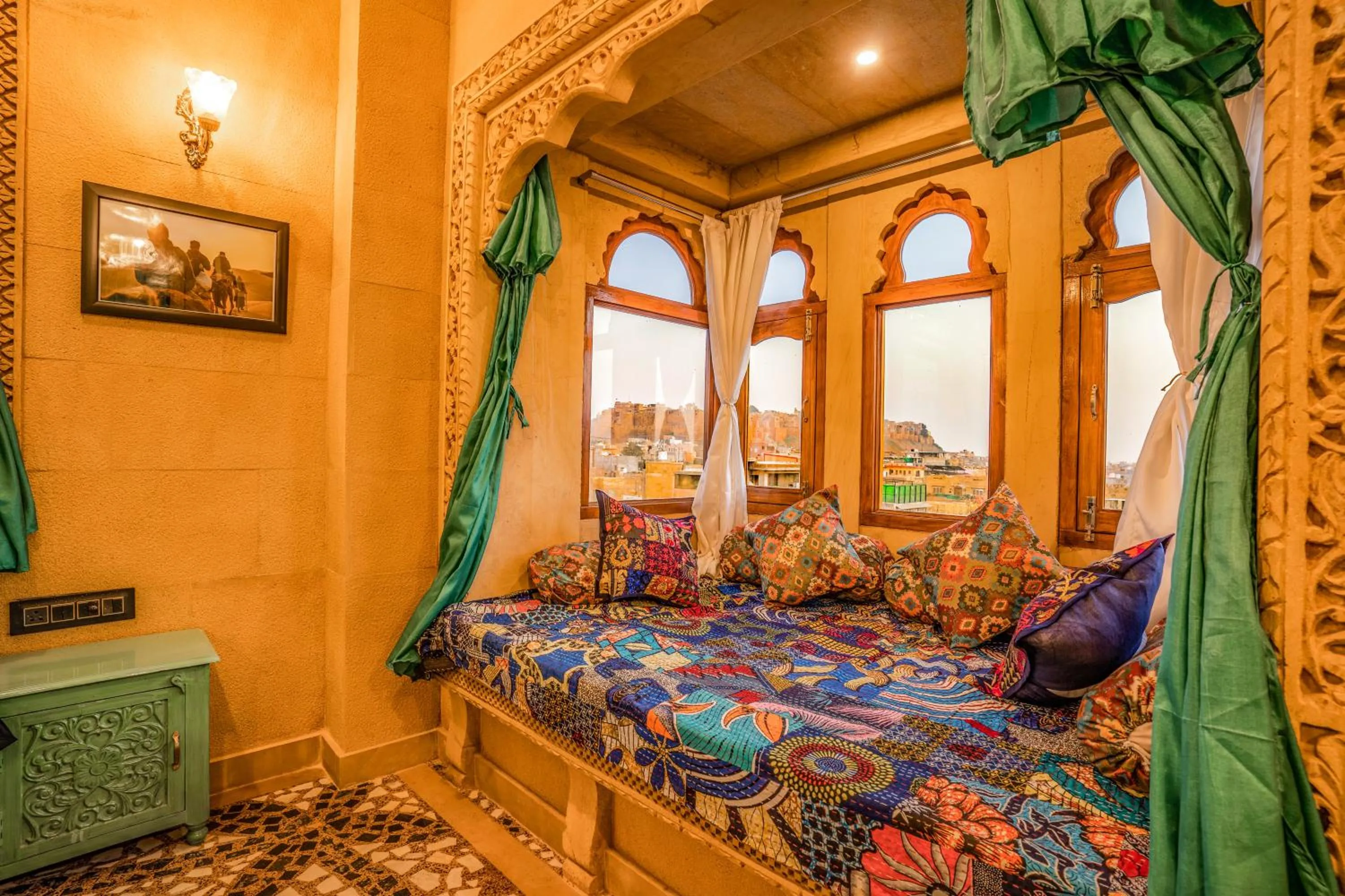 View (from property/room), Bed in Tripli Hotels Prithvi Haveli