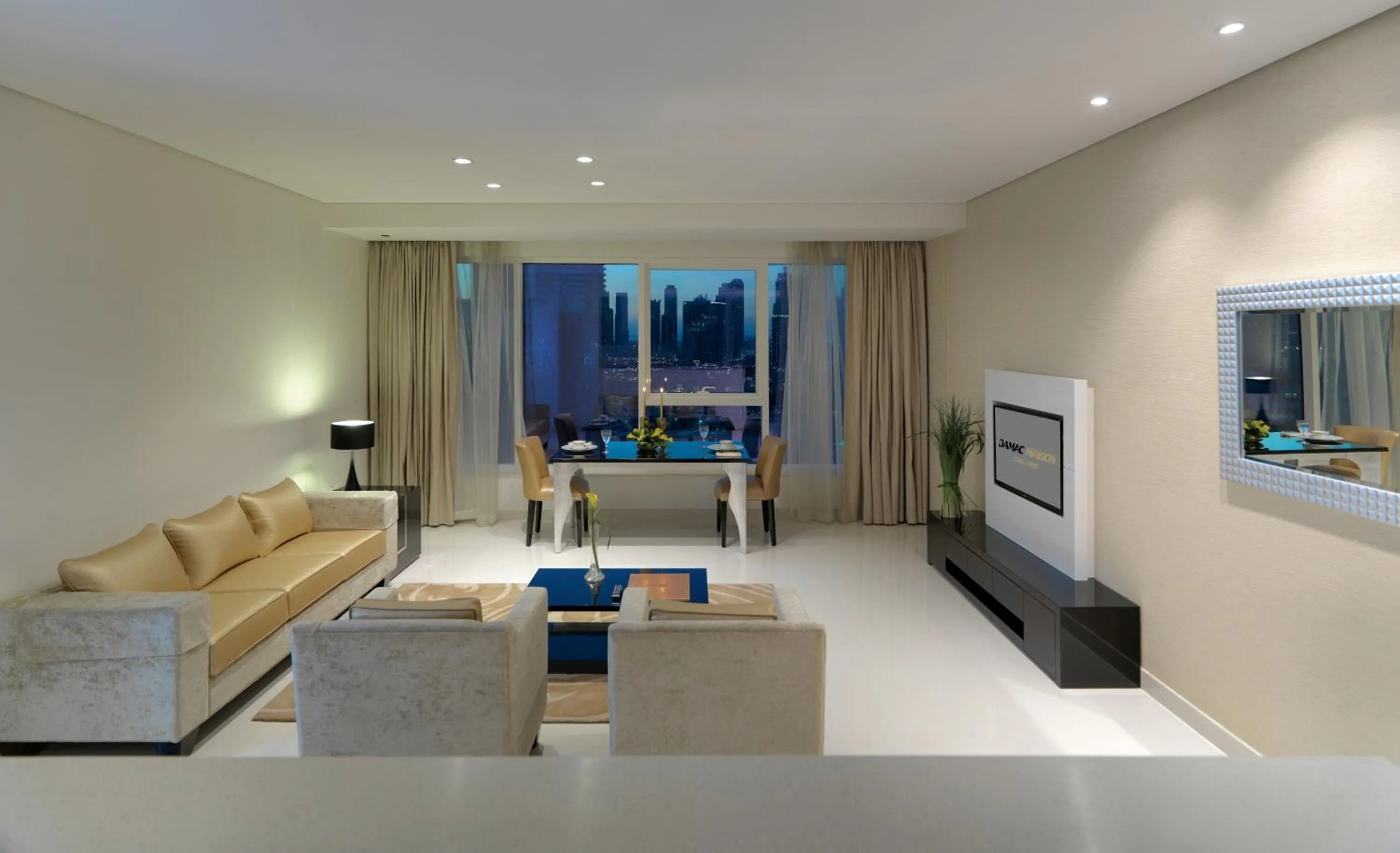 Living room in DAMAC Maison Canal Views