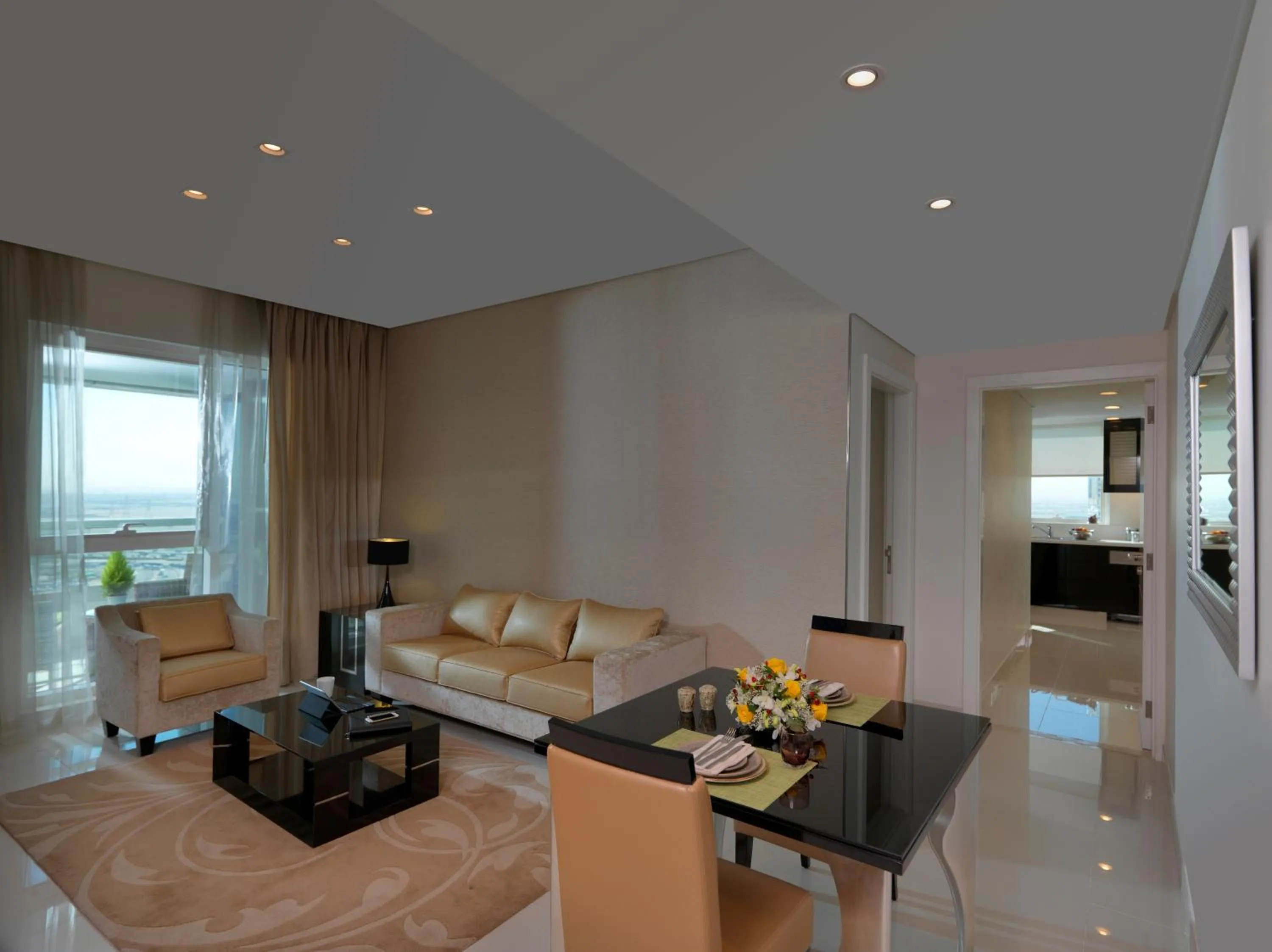 Living room in DAMAC Maison Canal Views