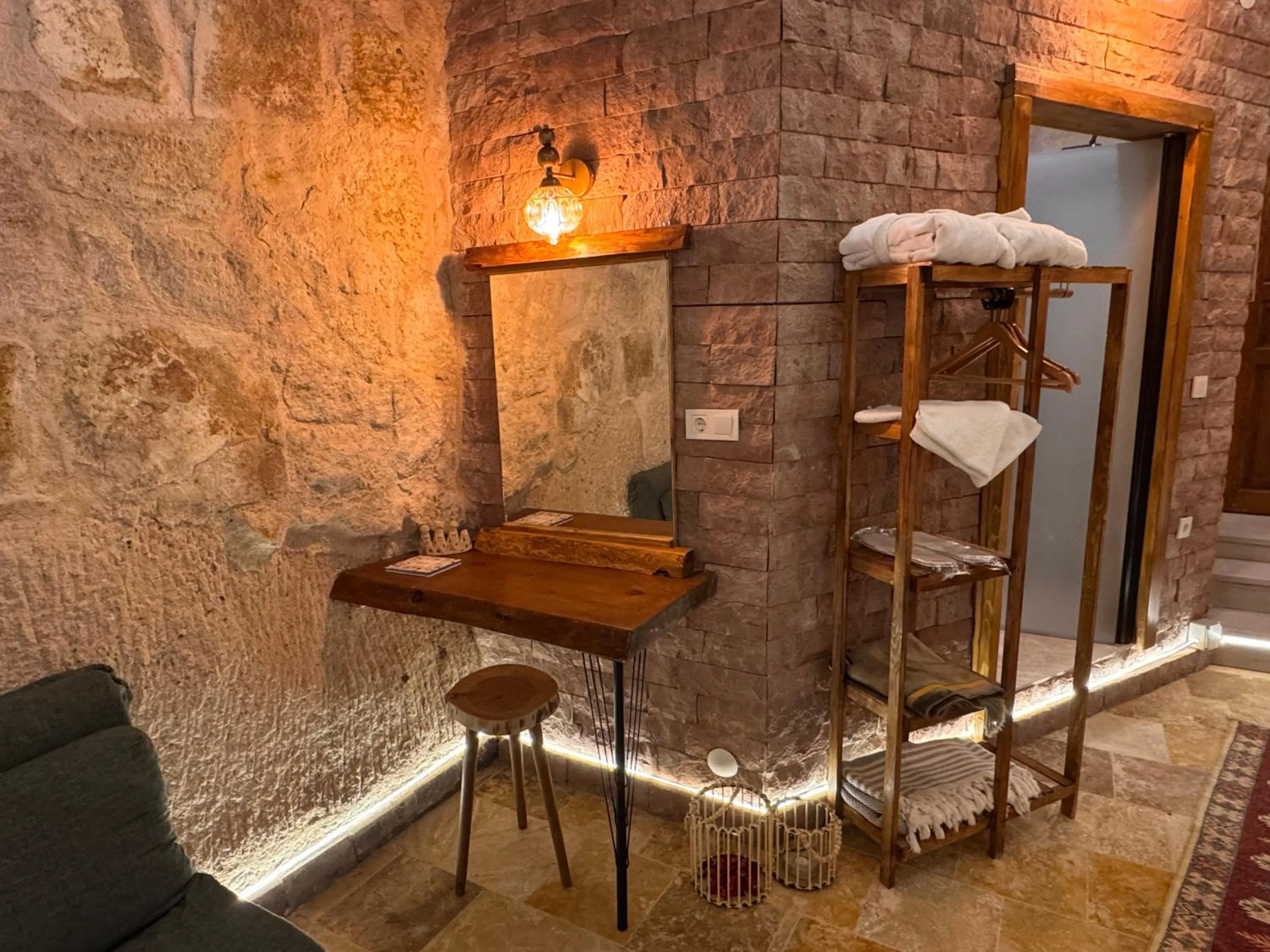 Living room in Ceran Stone House