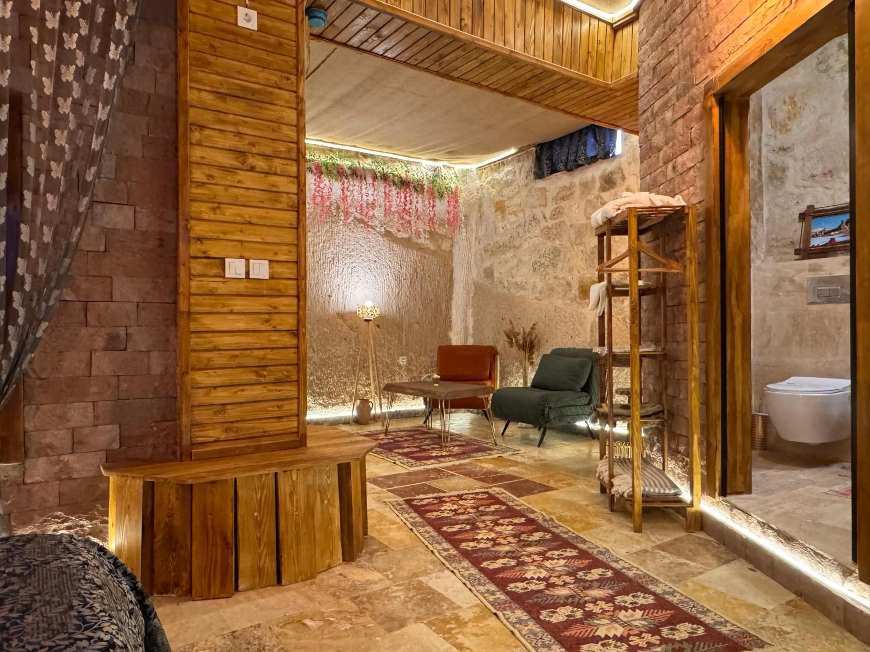 Living room in Ceran Stone House