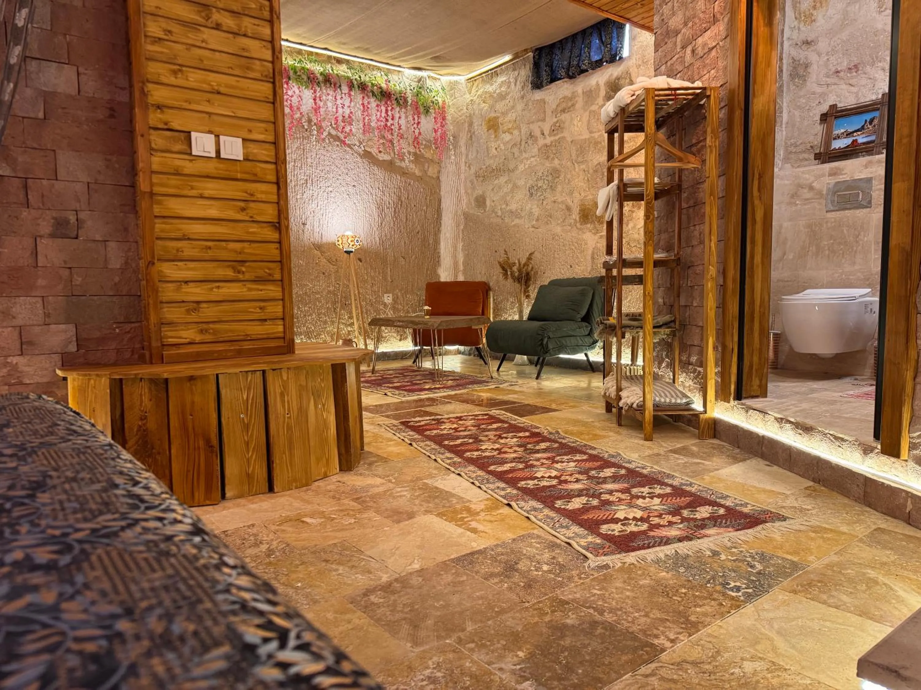 Living room in Ceran Stone House