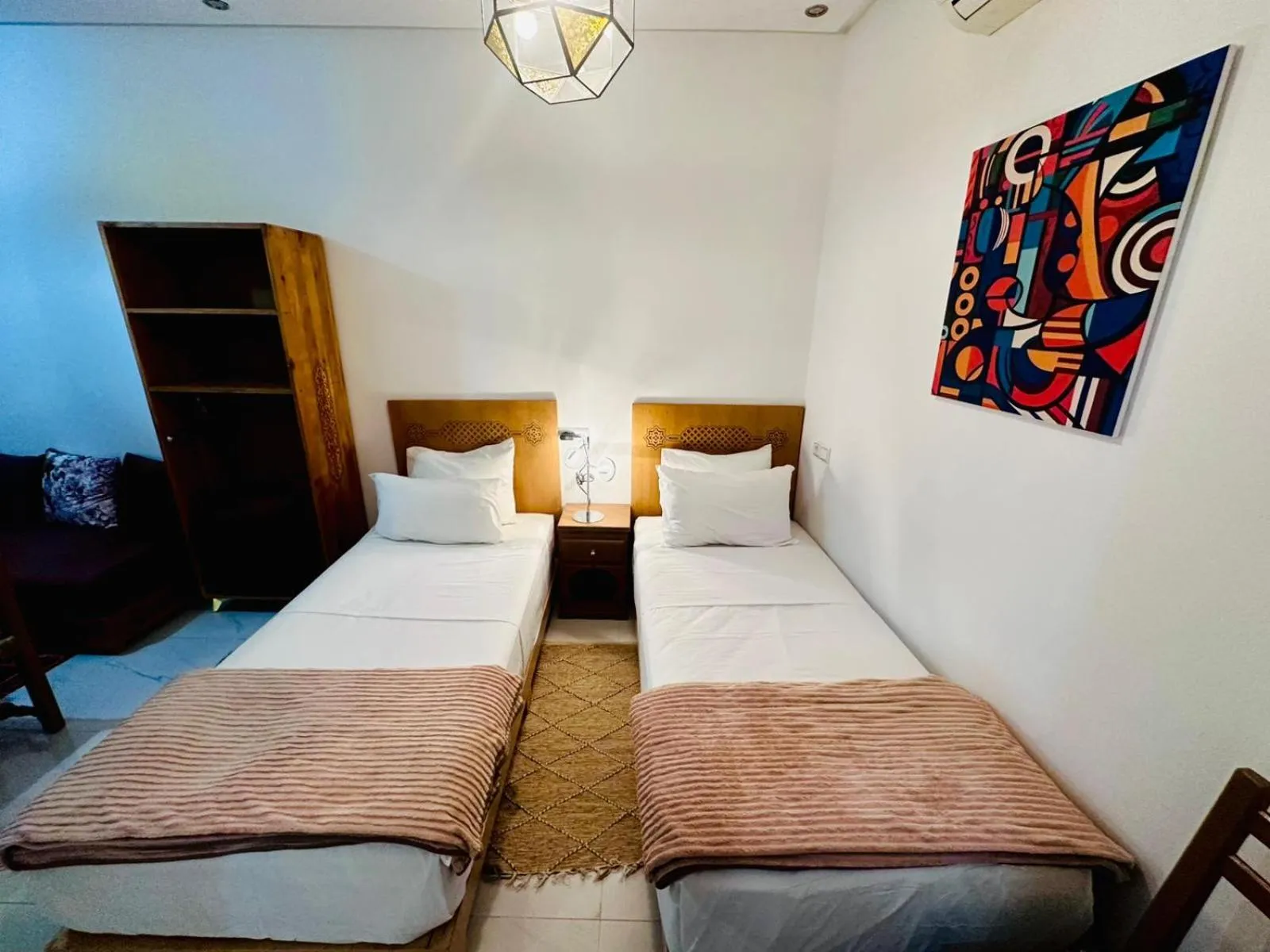 Bed in Riad hotel Cecil