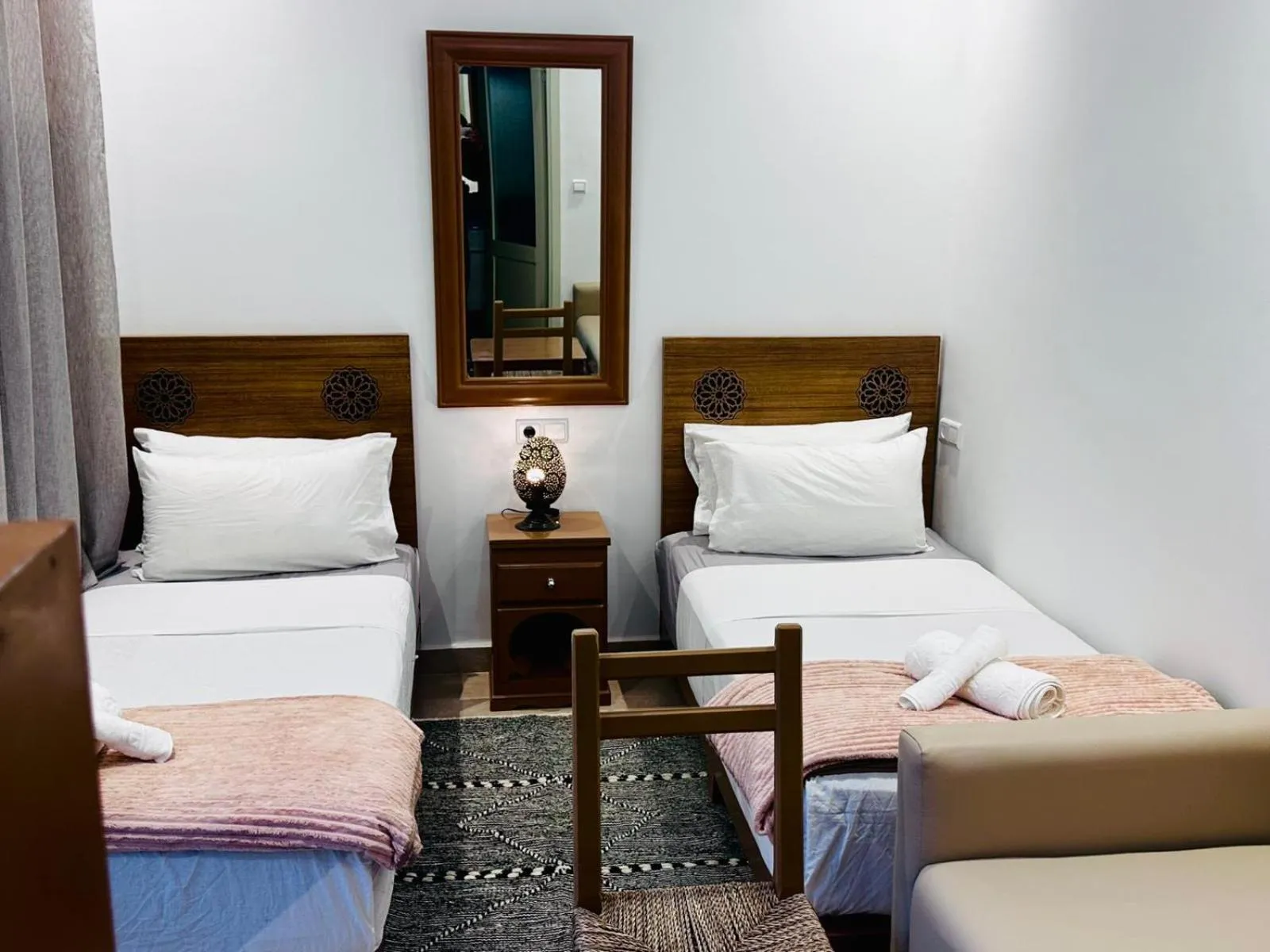 Bed in Riad hotel Cecil