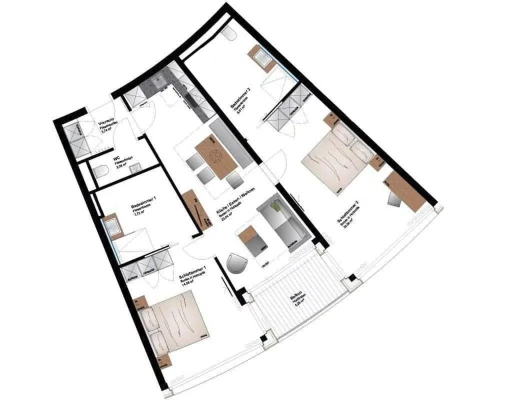 Floor plan in Apartmenthotel Sonnenhof