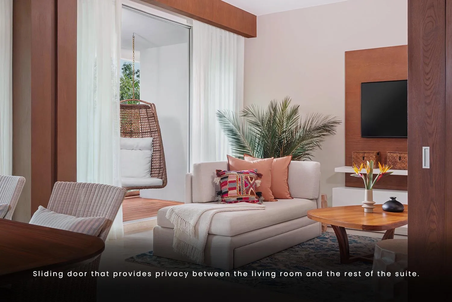 Living room in Jungala Hotel at VidantaWorld Riviera Maya