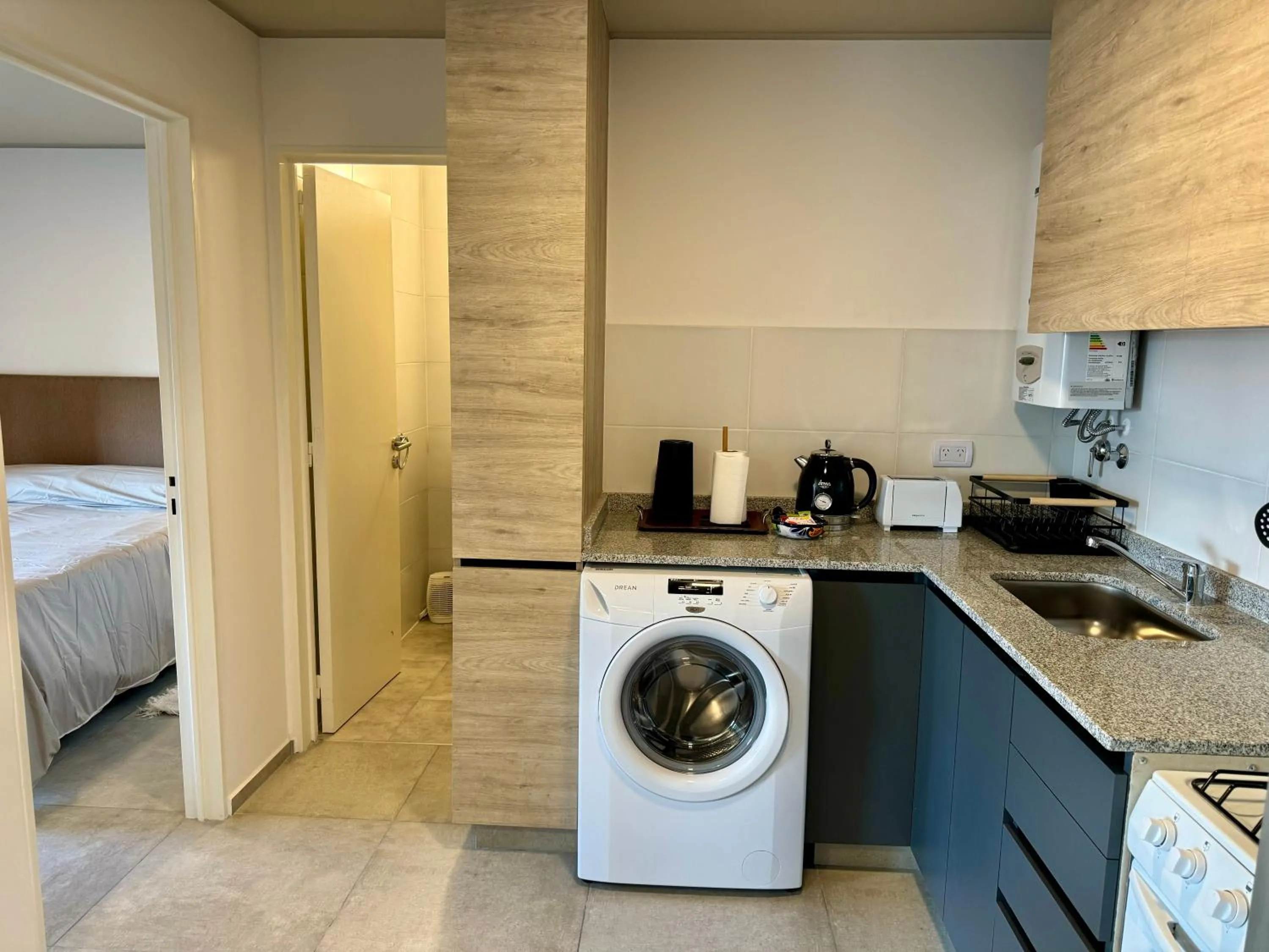 Kitchen or kitchenette, Bed in Rent a Flat Nueva Cordoba