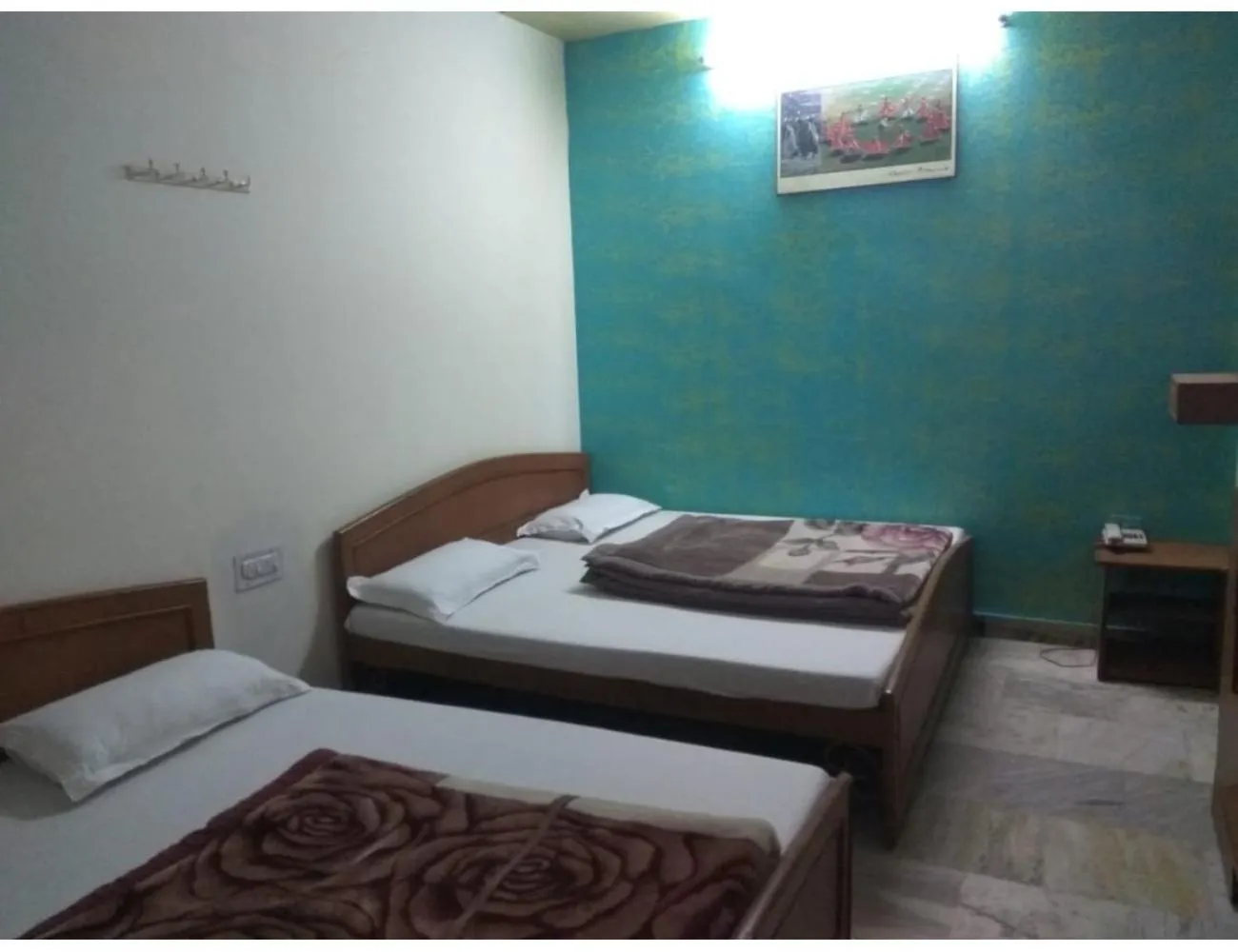 Bed in Hotel Ganga Kripa, Jaipur