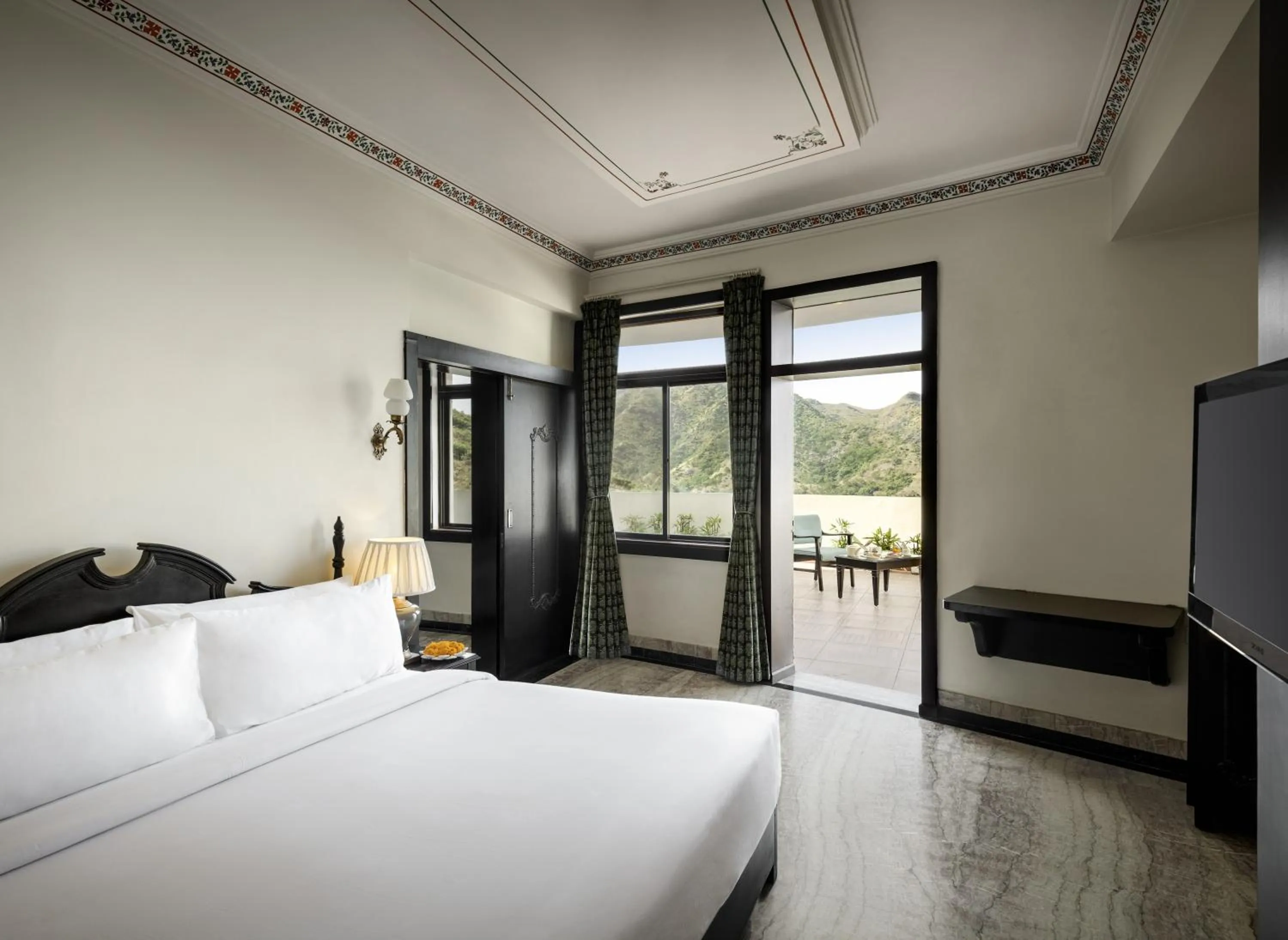 Bed in Bhairavgarh Palace Udaipur