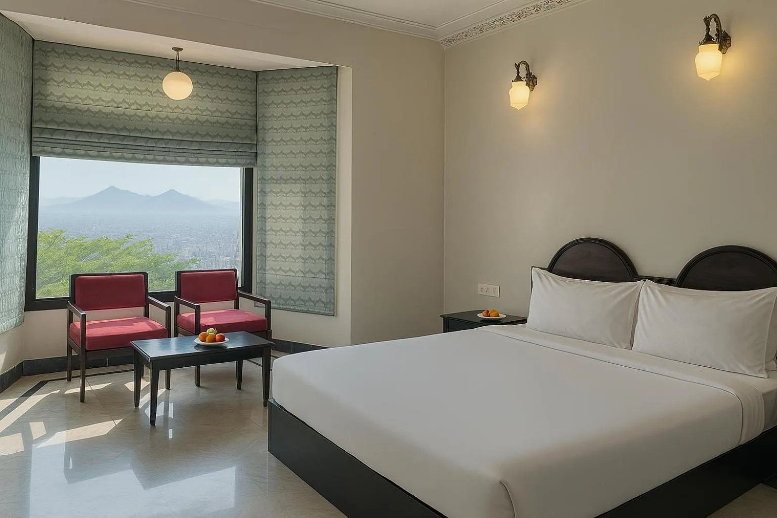 City view, Bed in Bhairavgarh Palace Udaipur