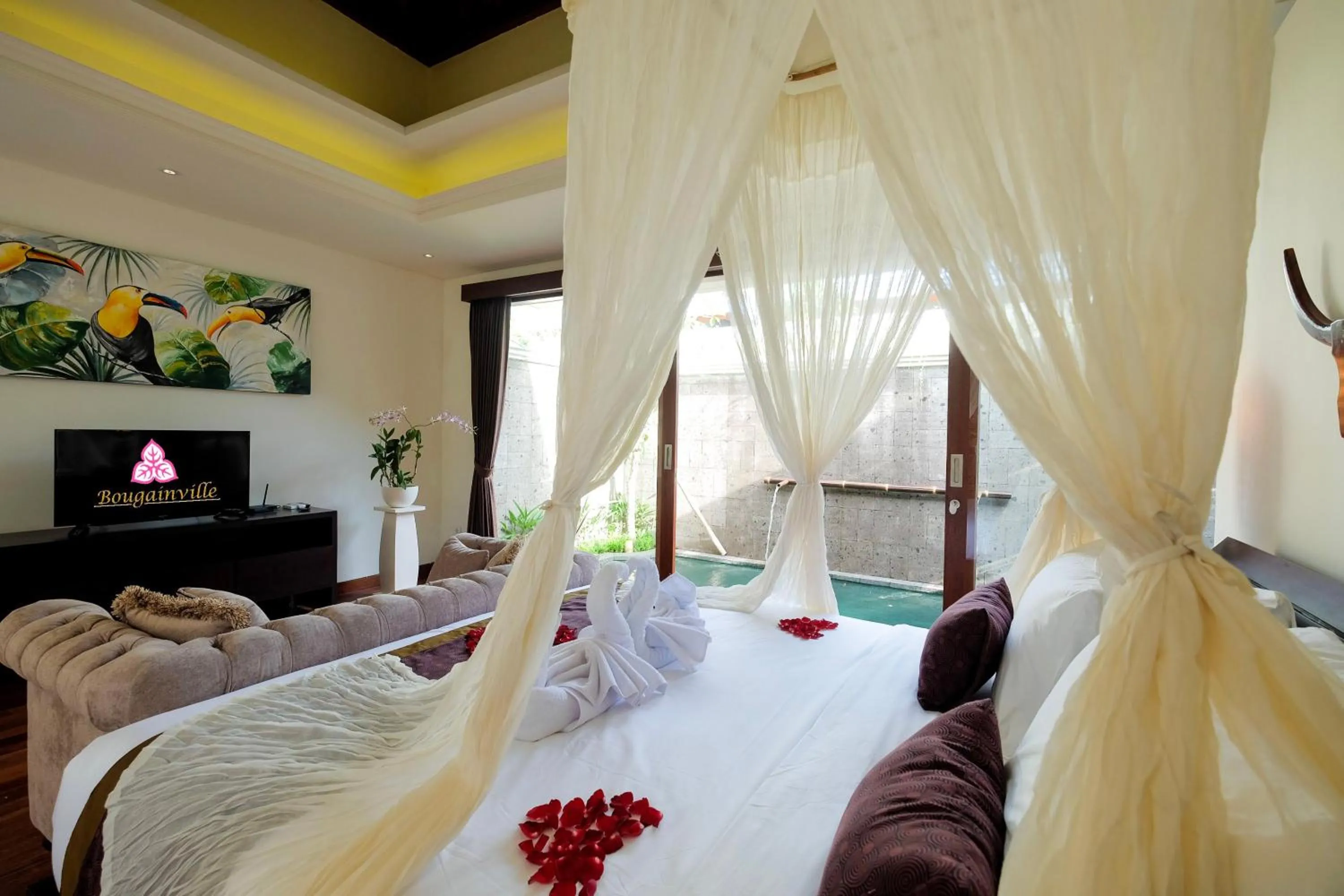 Bed in Villa Bougainville