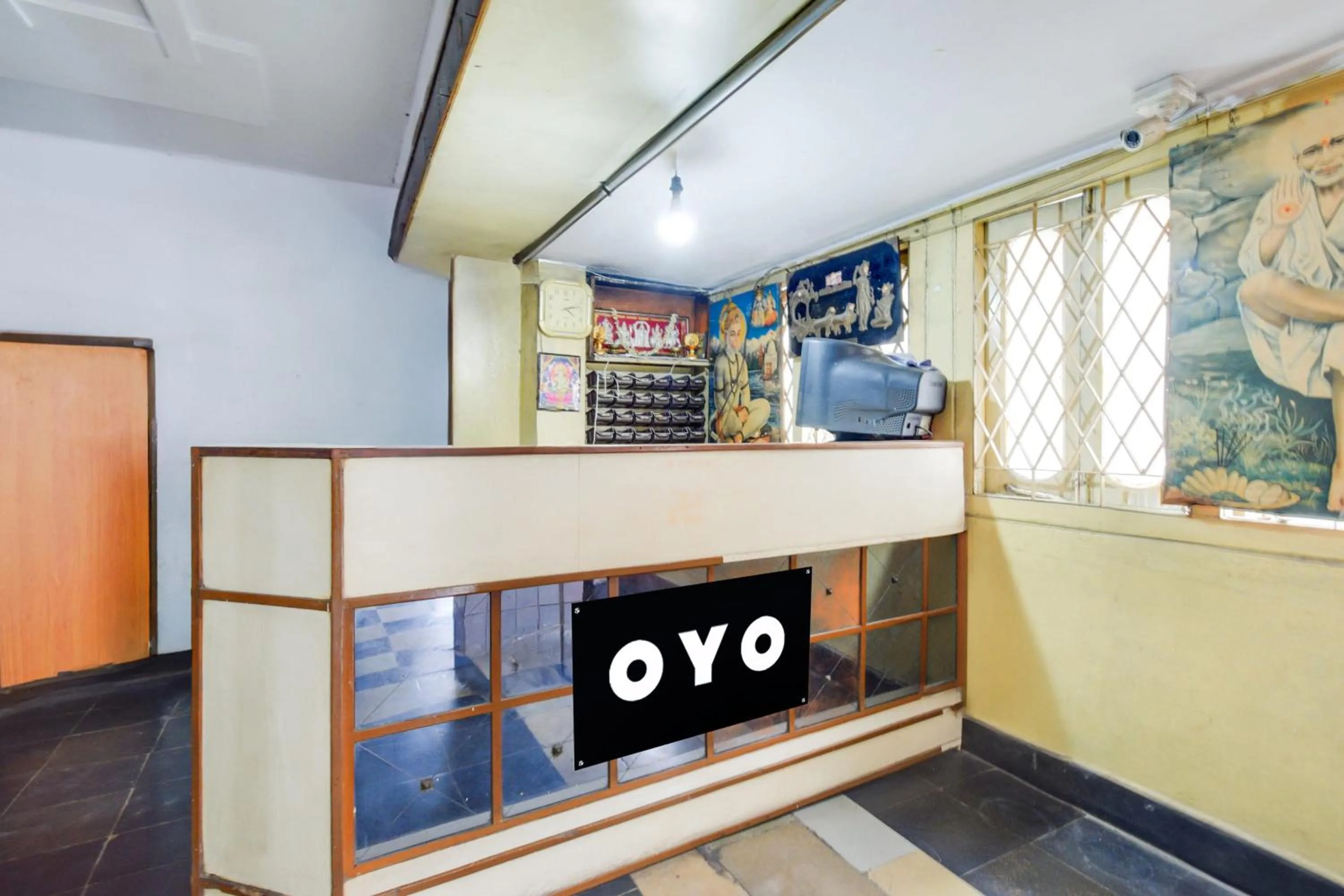 Lobby or reception in Hotel O New Sri Sai Amaravati Lodge