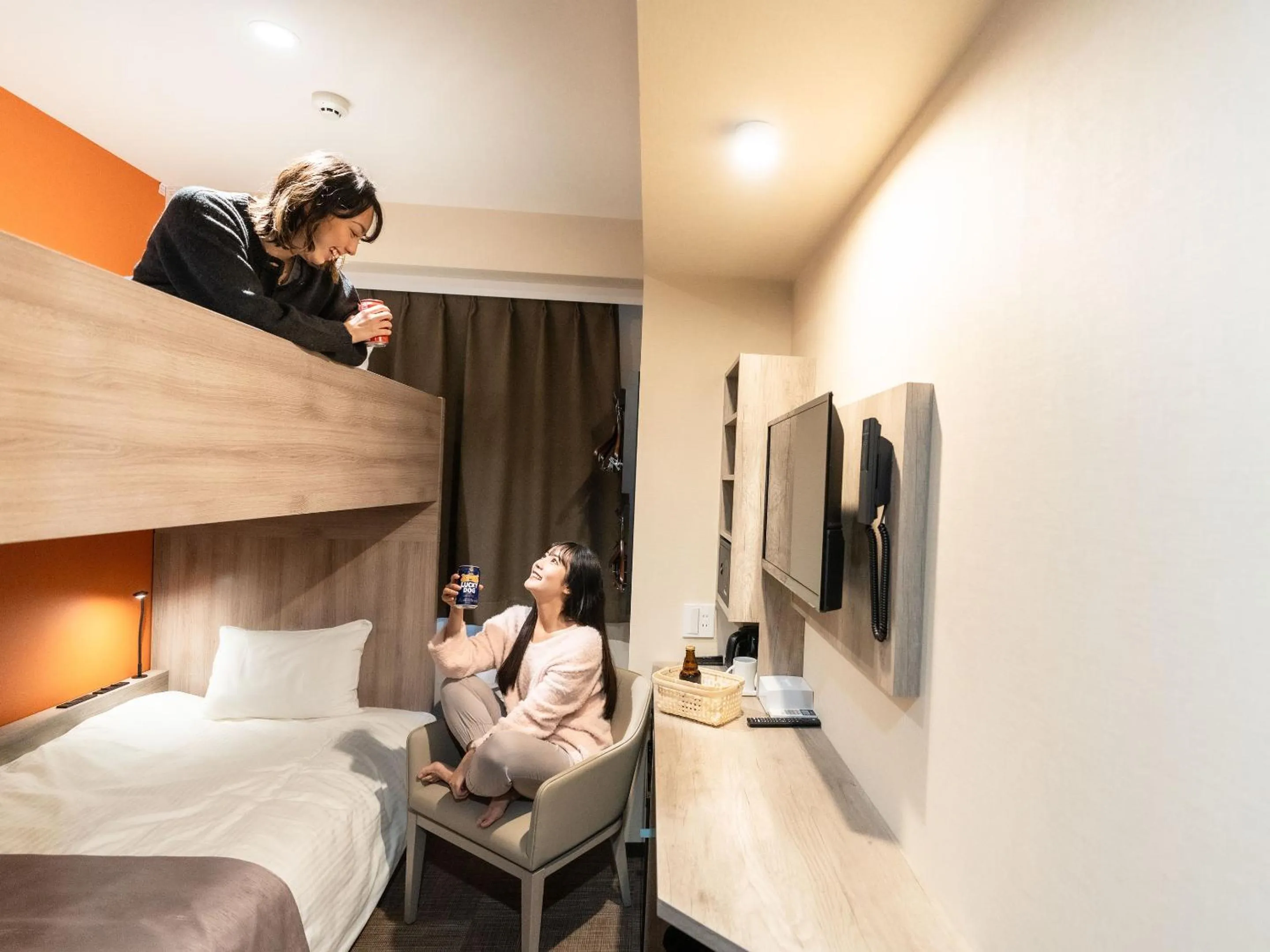 People, Bed in Hotel Sanrriott Shinsaibashi