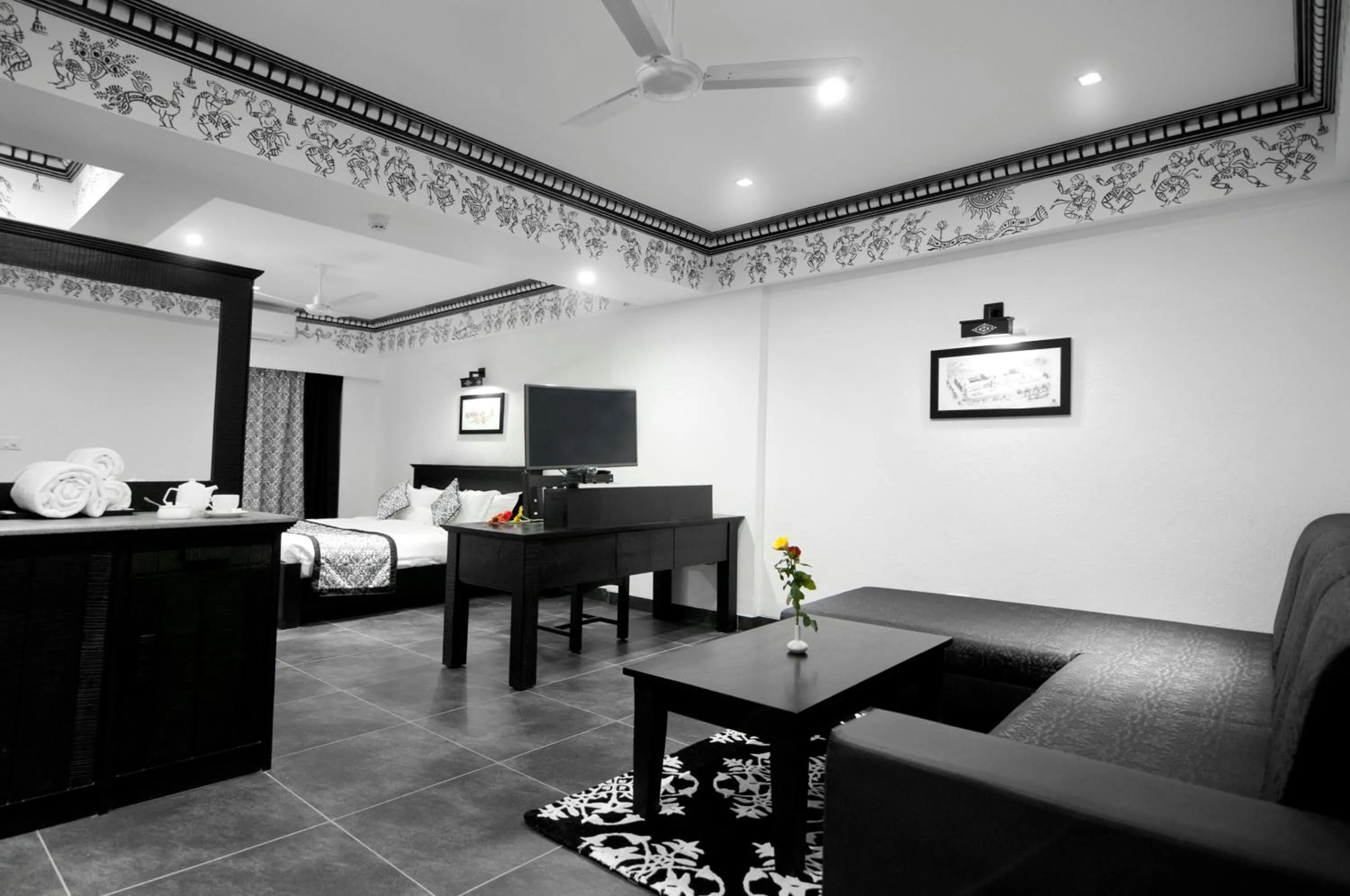 Living room in Liwa - The Transit Hotel, Bengaluru