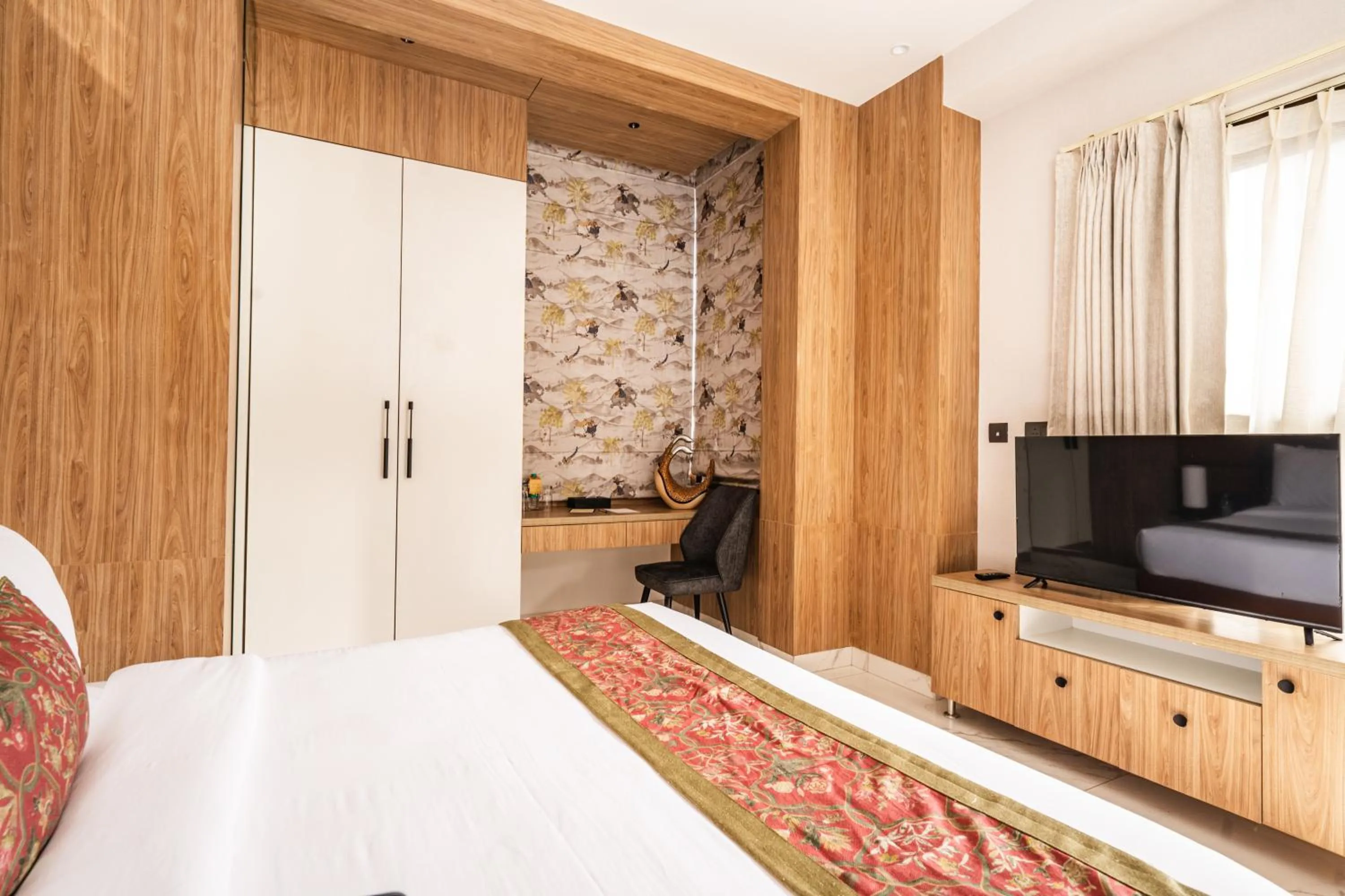 Bedroom, Bed in Triptam Vrindavan