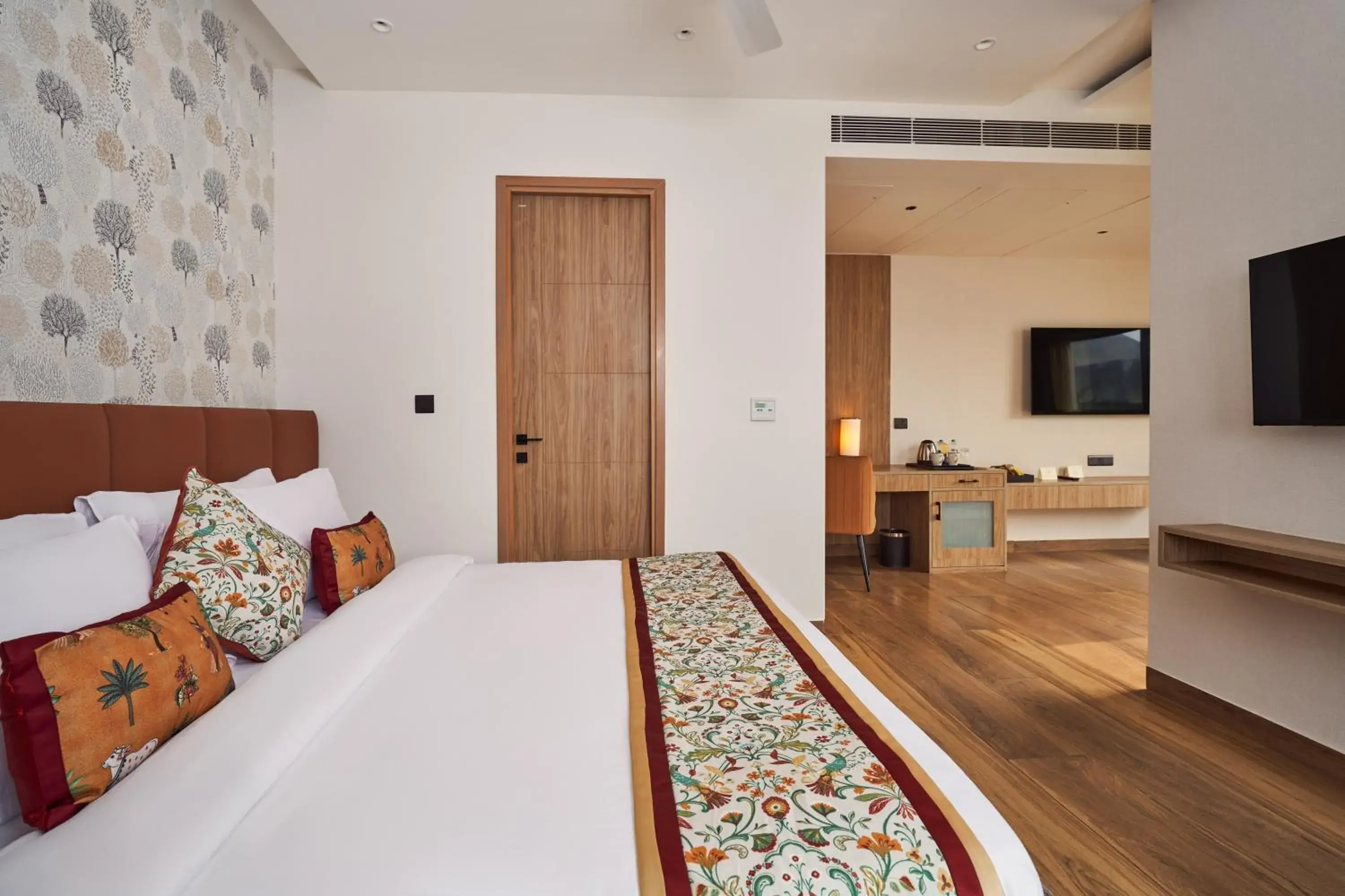 Bedroom, Bed in Triptam Vrindavan Bedroom, Bed in Triptam Vrindavan