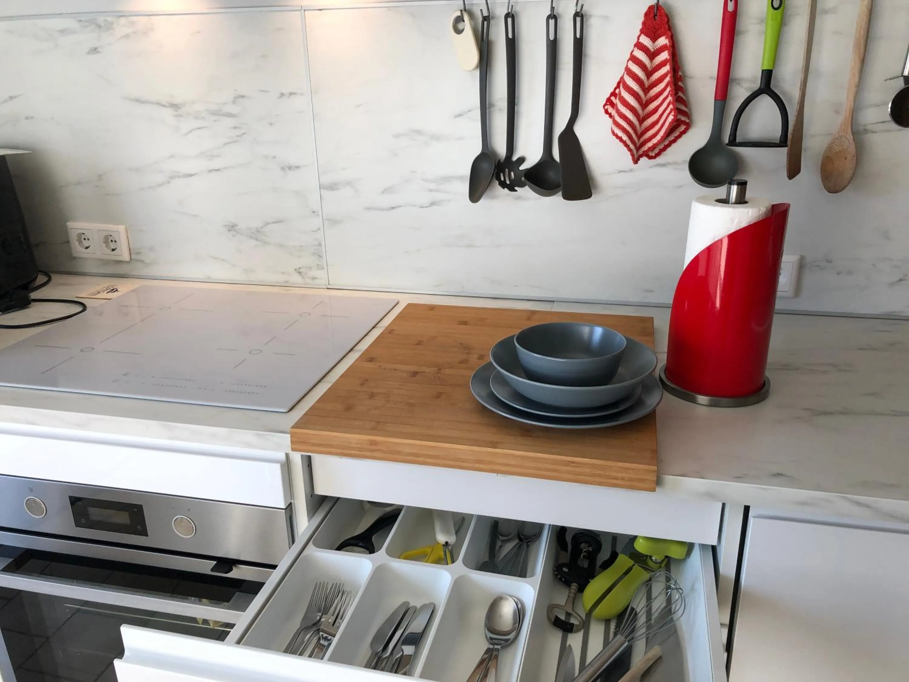 Kitchen or kitchenette in Apartment in Rot, Fränkisches Design, Balkon in nur 50 Schritten zum Radweg, ideal for Long Stay, Relocation