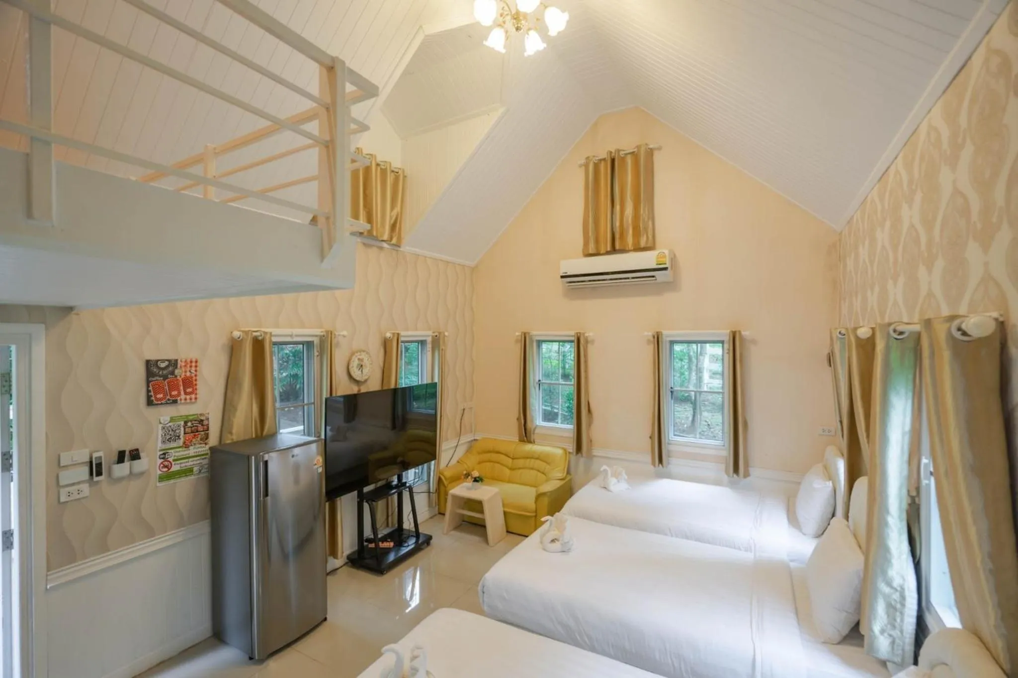 Bed in Puprai Tarnnarm Resort