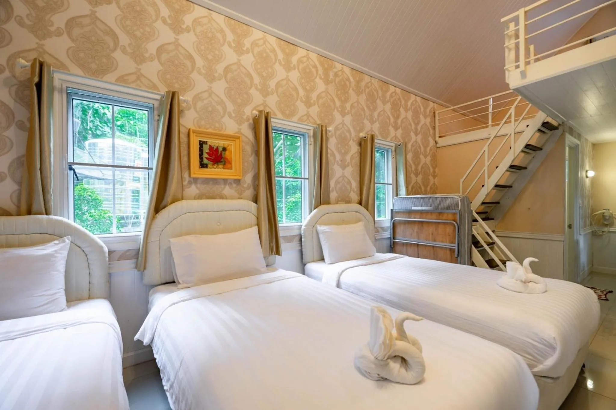 Bed in Puprai Tarnnarm Resort