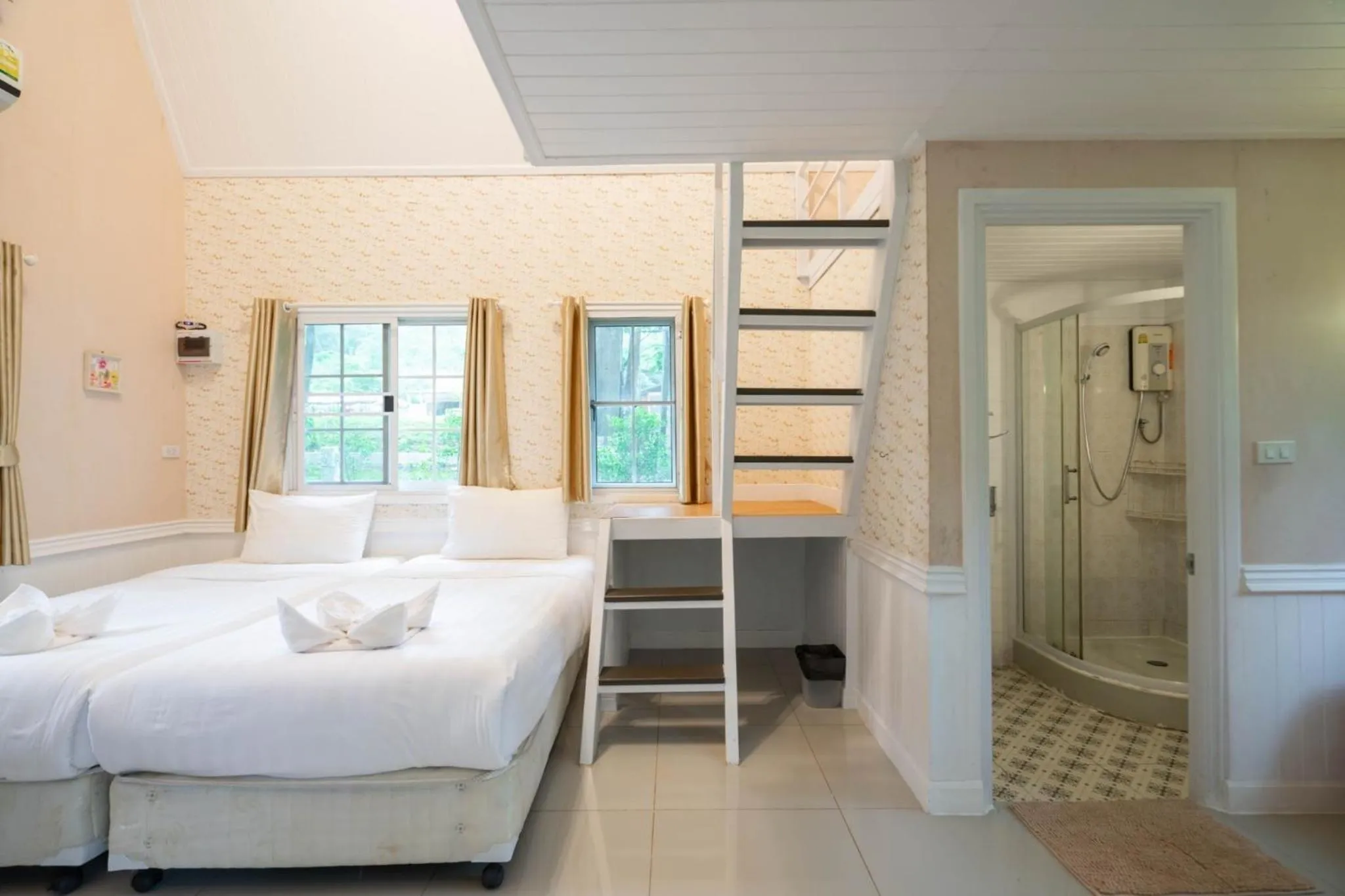 Bed in Puprai Tarnnarm Resort