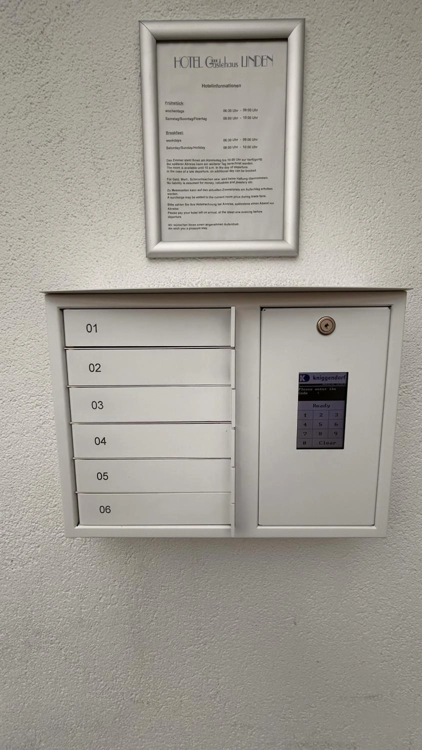 locker in Hotel Gästehaus Linden
