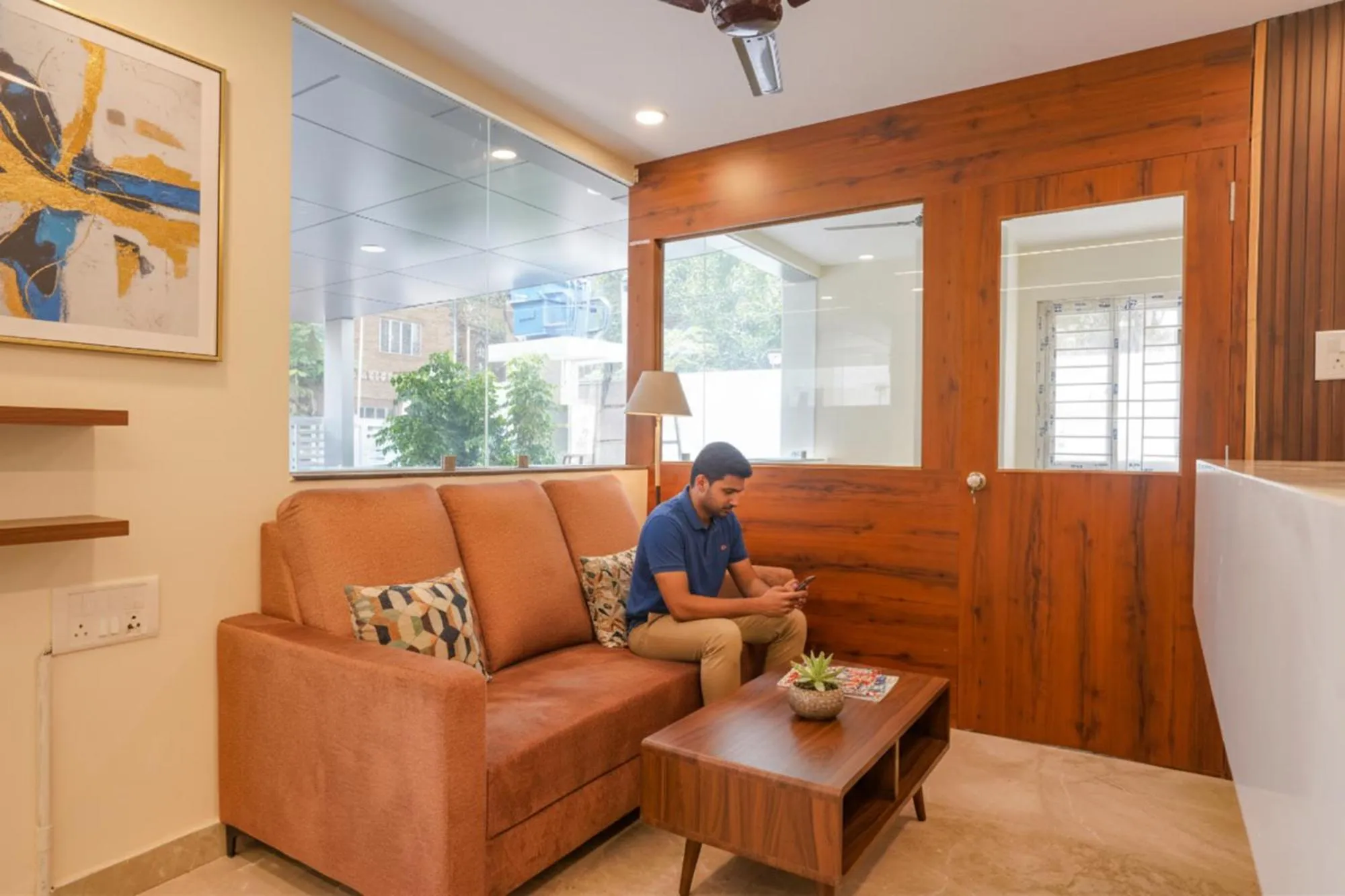 Seating area in FabHotel Air Live - Nr Ameerpet metro station