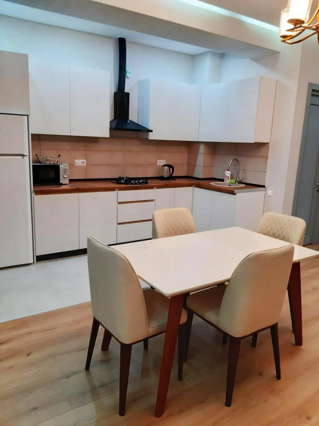 Kitchen or kitchenette in Two-bedroom apartment in the Saakadze tower