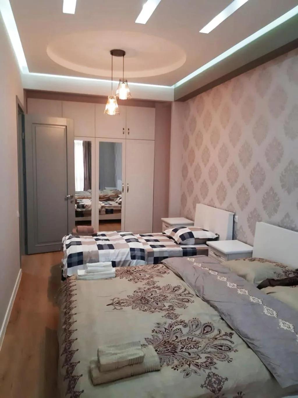 Bed in Two-bedroom apartment in the Saakadze tower