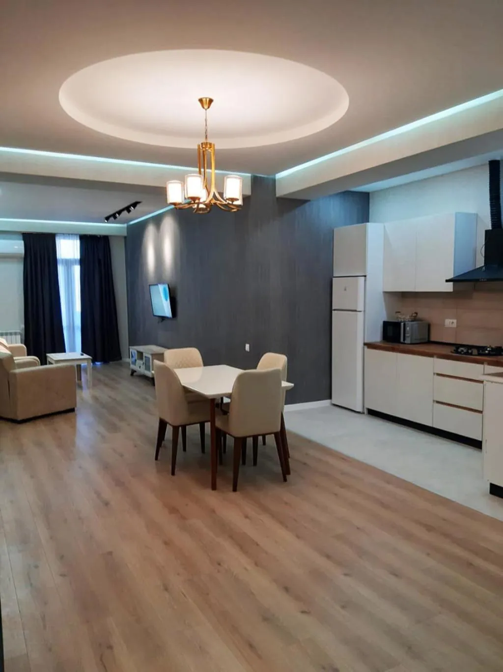 Kitchen or kitchenette in Two-bedroom apartment in the Saakadze tower
