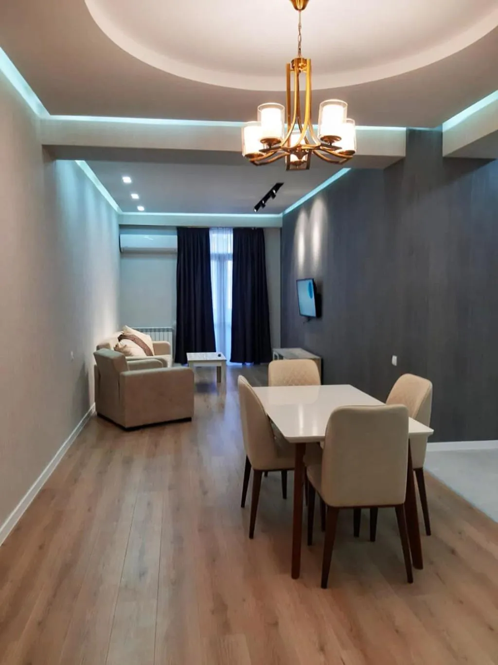 Bed in Two-bedroom apartment in the Saakadze tower