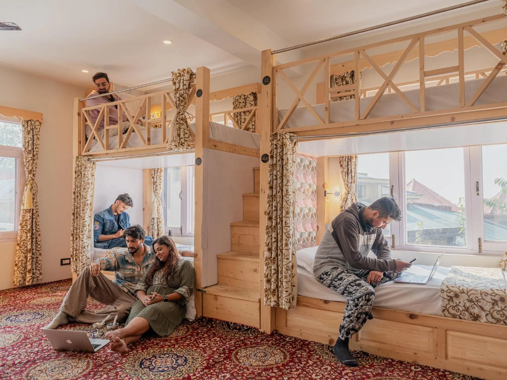 group of guests, Bed in Moustache Srinagar