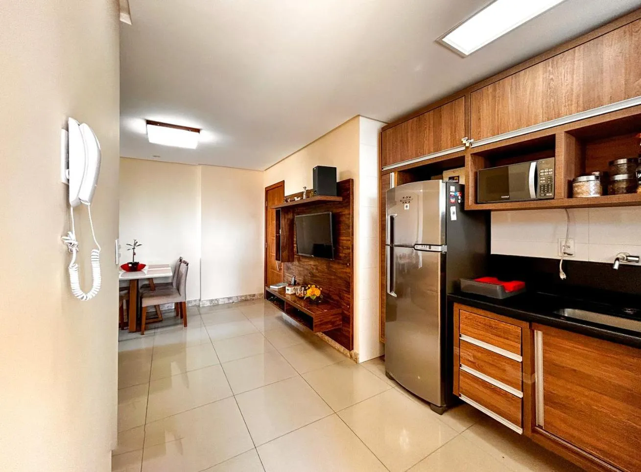 Kitchen or kitchenette in Apto aconchegante com Wi-fi em Salvador BA